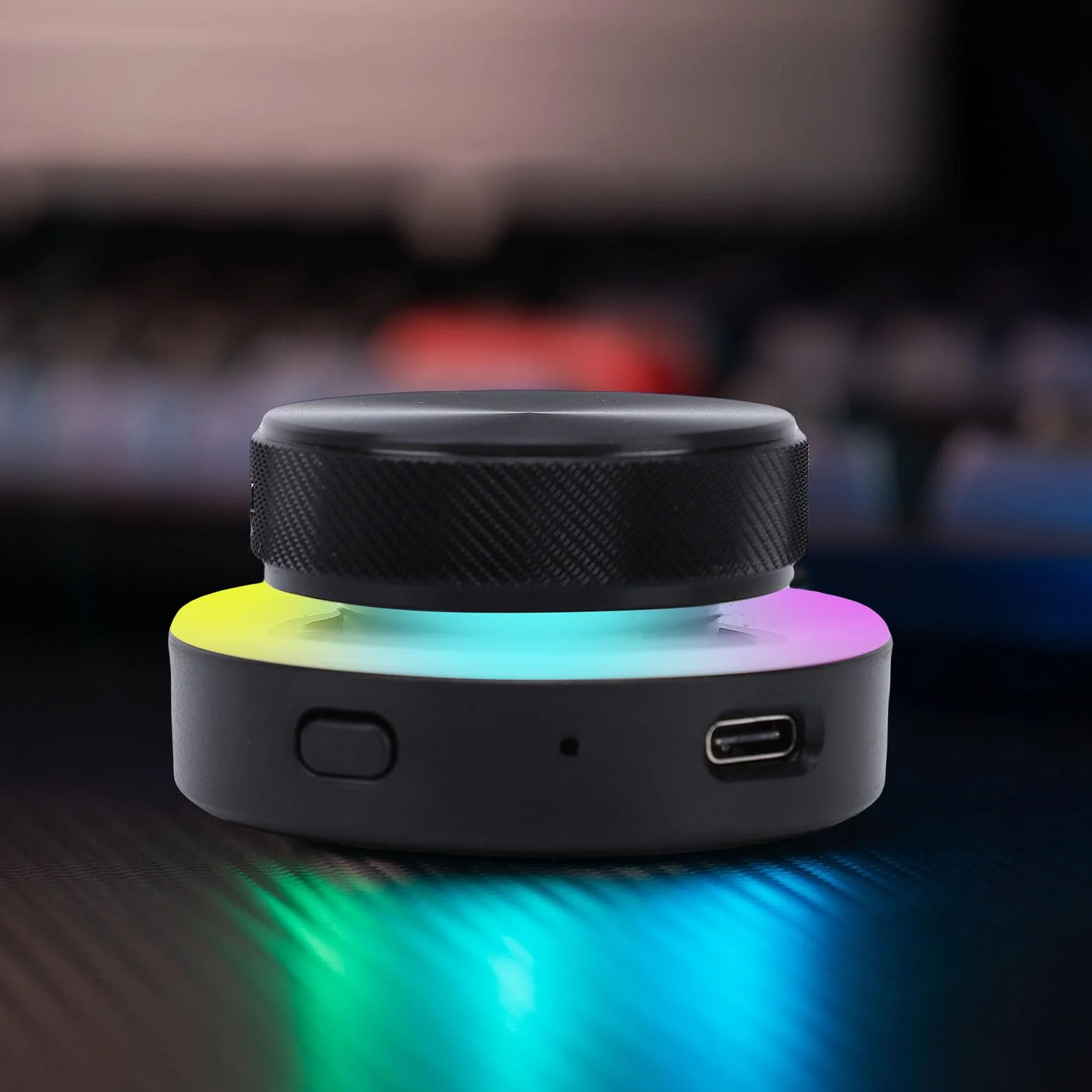 Bewinner Bluetooth-Lautstärkeregler, 2,4 G BT, USB-C-Konnektivität, RGB-Regler für PC, Laptop, Tablet, Telefon, Lautstärkeregelung, Verknüpfungen und Medienfunktionen