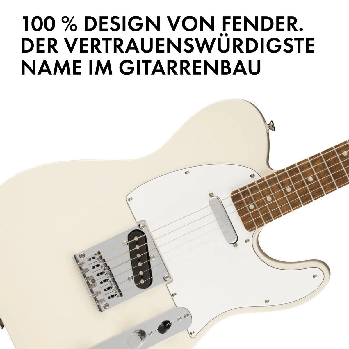 Squier by Fender Affinity Series Telecaster, E-Gitarre, Indisches Lorbeergriffbrett, Olympisch Weiß, Inklusive kostenloser virtueller Kurse auf Fender Play