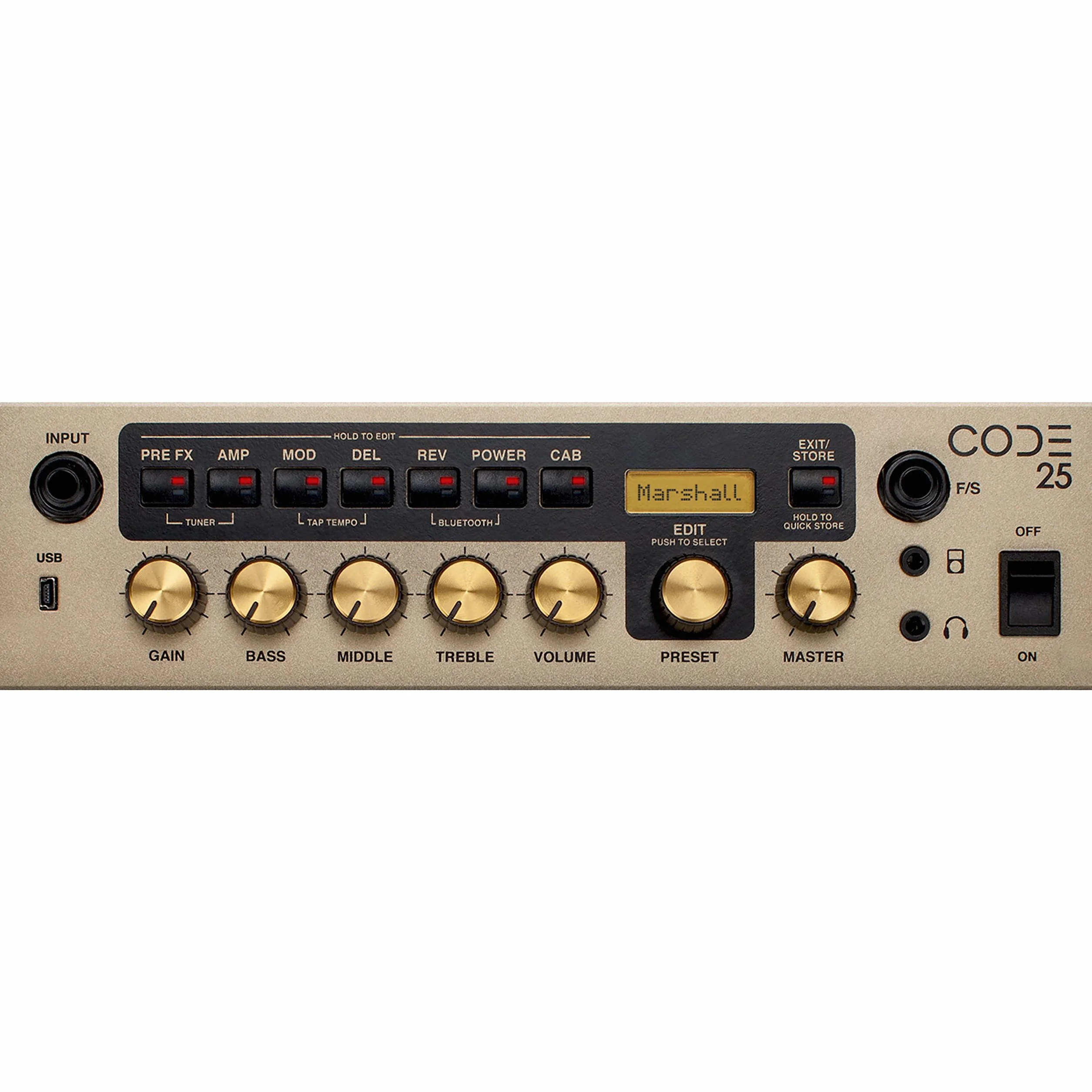 Marshall Code 25 C 25 W schwarz – Lautsprecher (Boden, schwarz), CODE25