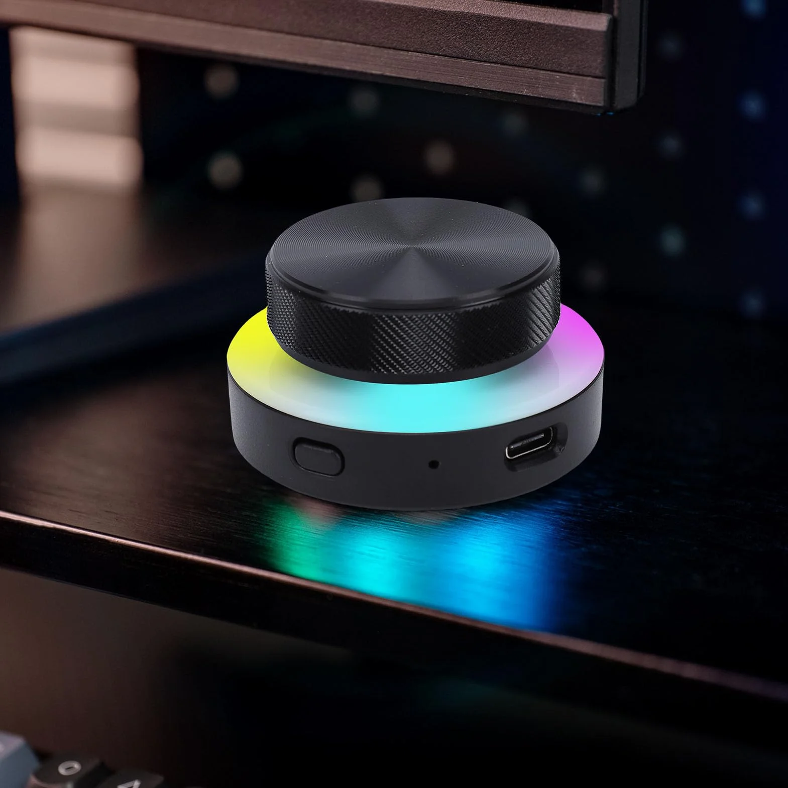 Bewinner Bluetooth-Lautstärkeregler, 2,4 G BT, USB-C-Konnektivität, RGB-Regler für PC, Laptop, Tablet, Telefon, Lautstärkeregelung, Verknüpfungen und Medienfunktionen