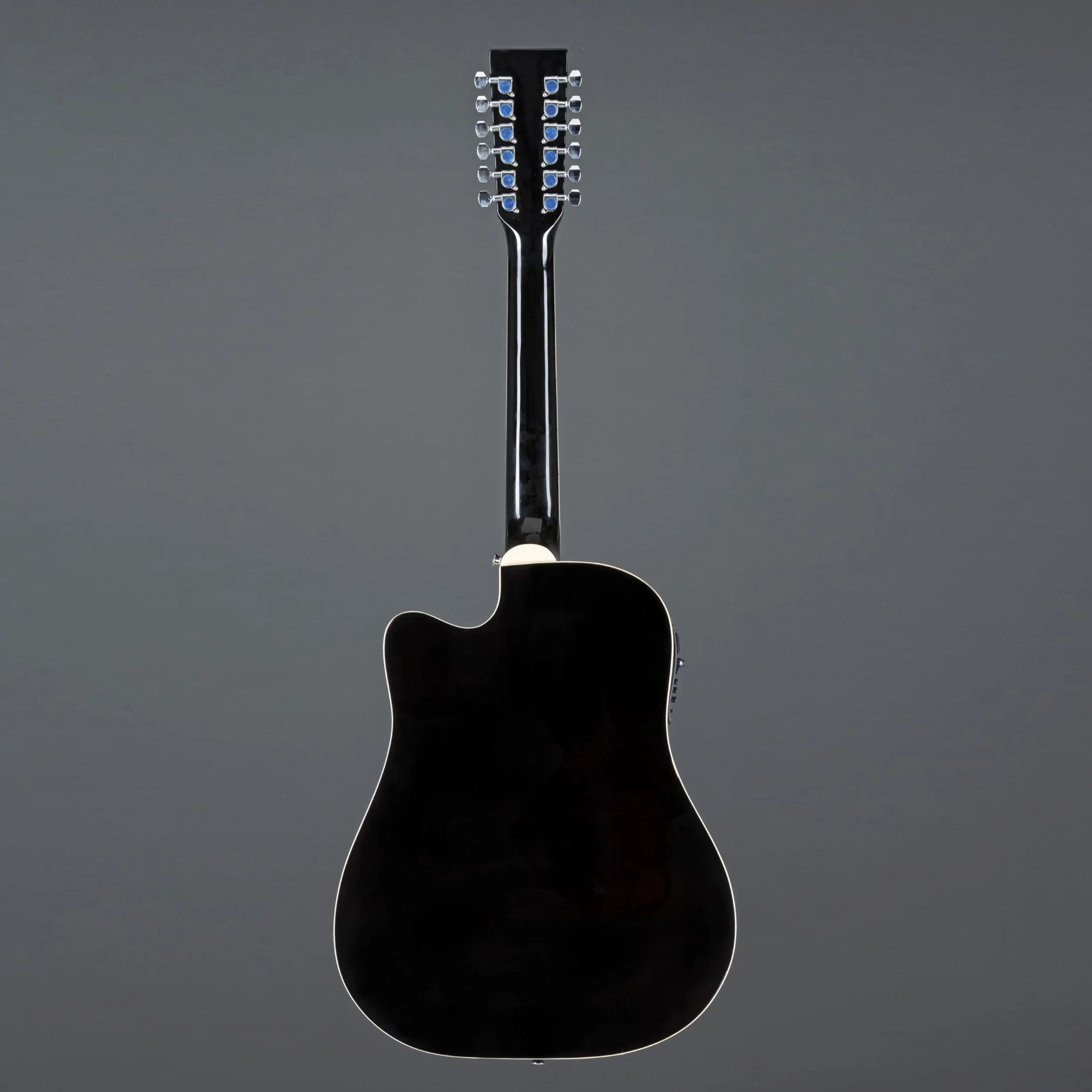Red Hill AF-8 12-String Dreadnought Cutaway Westerngitarre, Schwarz, X-Bracing, Sapele-Korpus, Composite-Griffbrett, 20 Bünde
