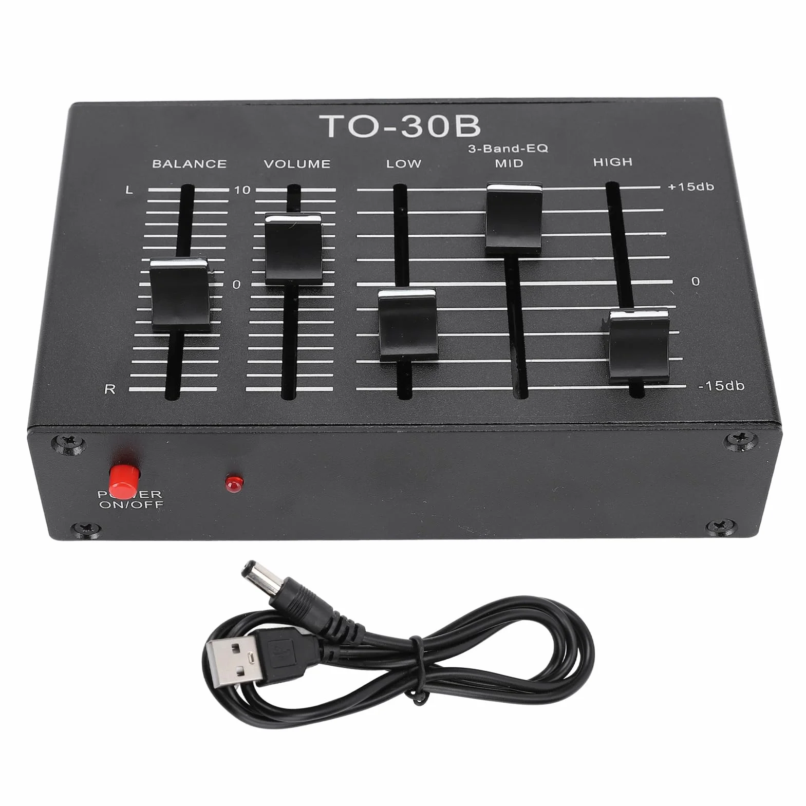 3 Band Equalizer EQ Equizer Stereo Sound Channel Vorverstärker, 3 Bandvolumensteuerung, für Elektronik, Plattenspieler, Soundkarten, Gitarren, Bässe