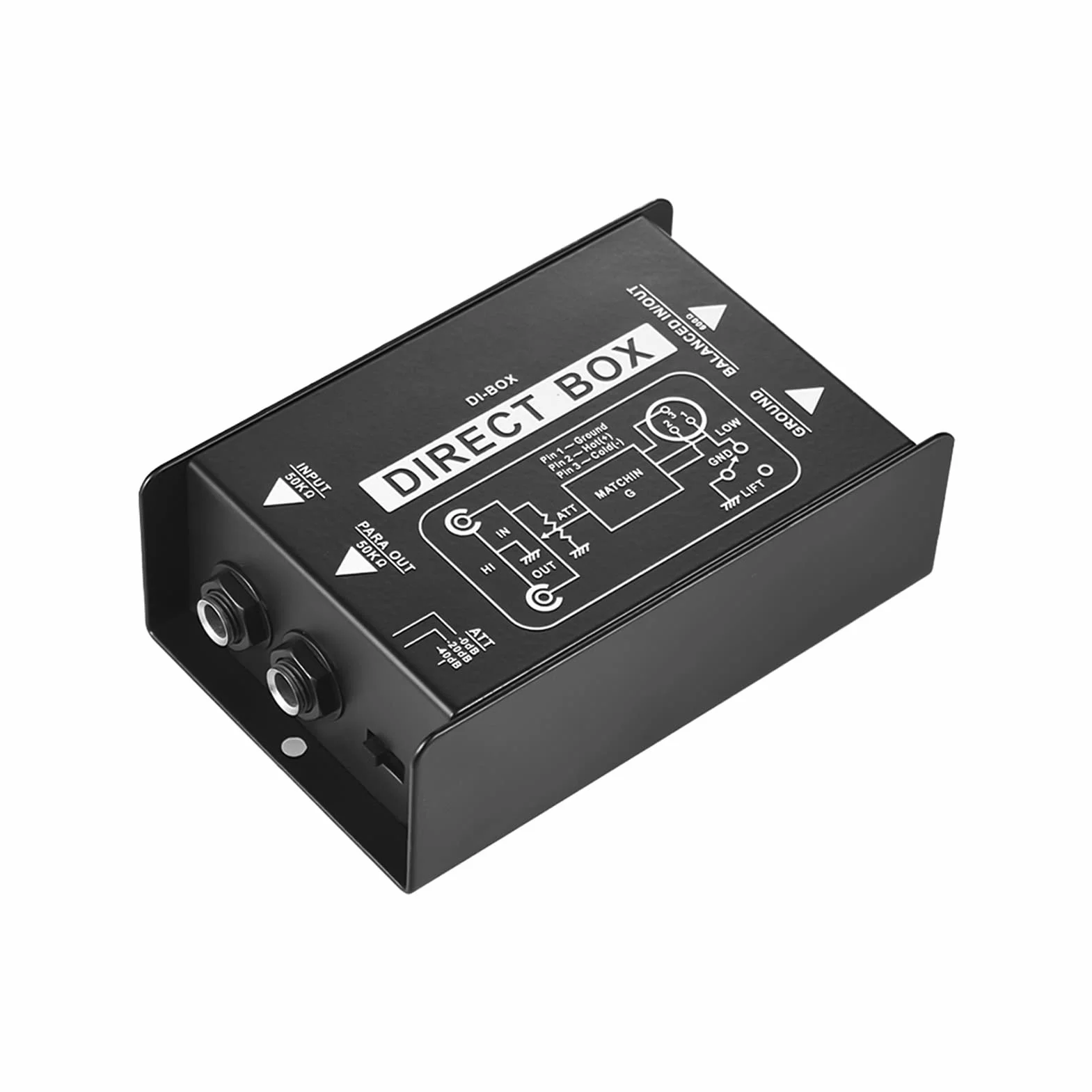 Professionelle einkanalige Passive DI-Box Direct Injection Audio Box Balanced & Unbalance Signalwandler mit XLR TRS-Schnittstellen für E-Gitarre Bass Live Performance
