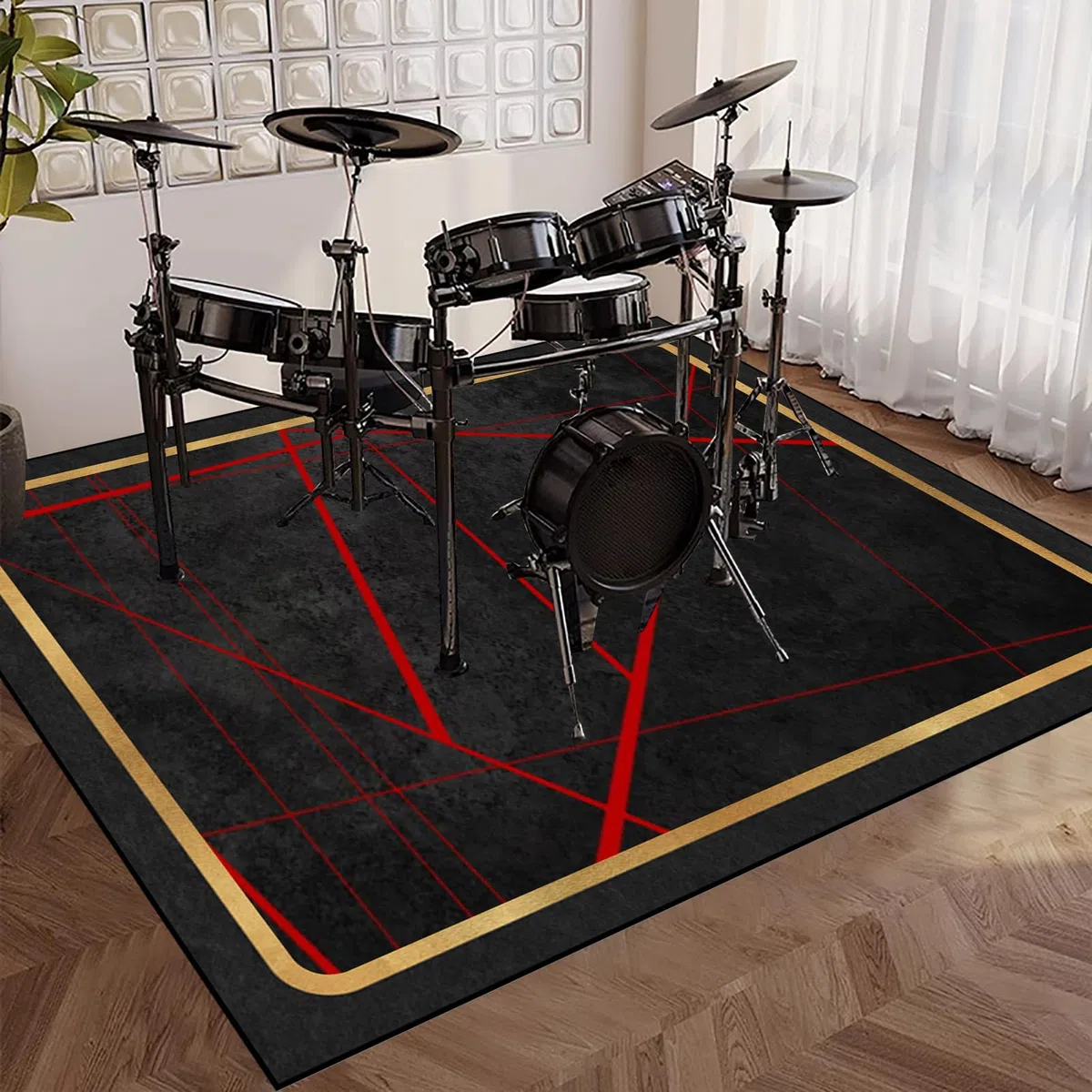 Schlagzeug Teppich Klavierteppich Schallschutzmatte Professioneller Schlagzeugteppich Drum Teppich Elektronisches Schlagzeug Antivibrationsmatten rutschfeste Trommel Teppiche Drumteppich 120 x 70 cm