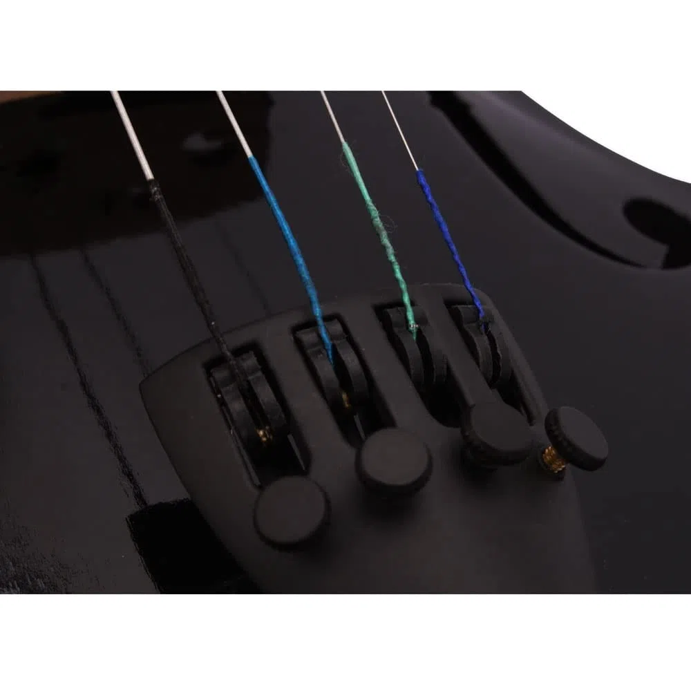 LALAHO 4/4 Full Size Violin Set, Erwachsenengeige für Anfänger, Massivholzgeige mit Etui, Bogensehne, Gefederte Schulterstütze, Kolophonium (Schwarz)