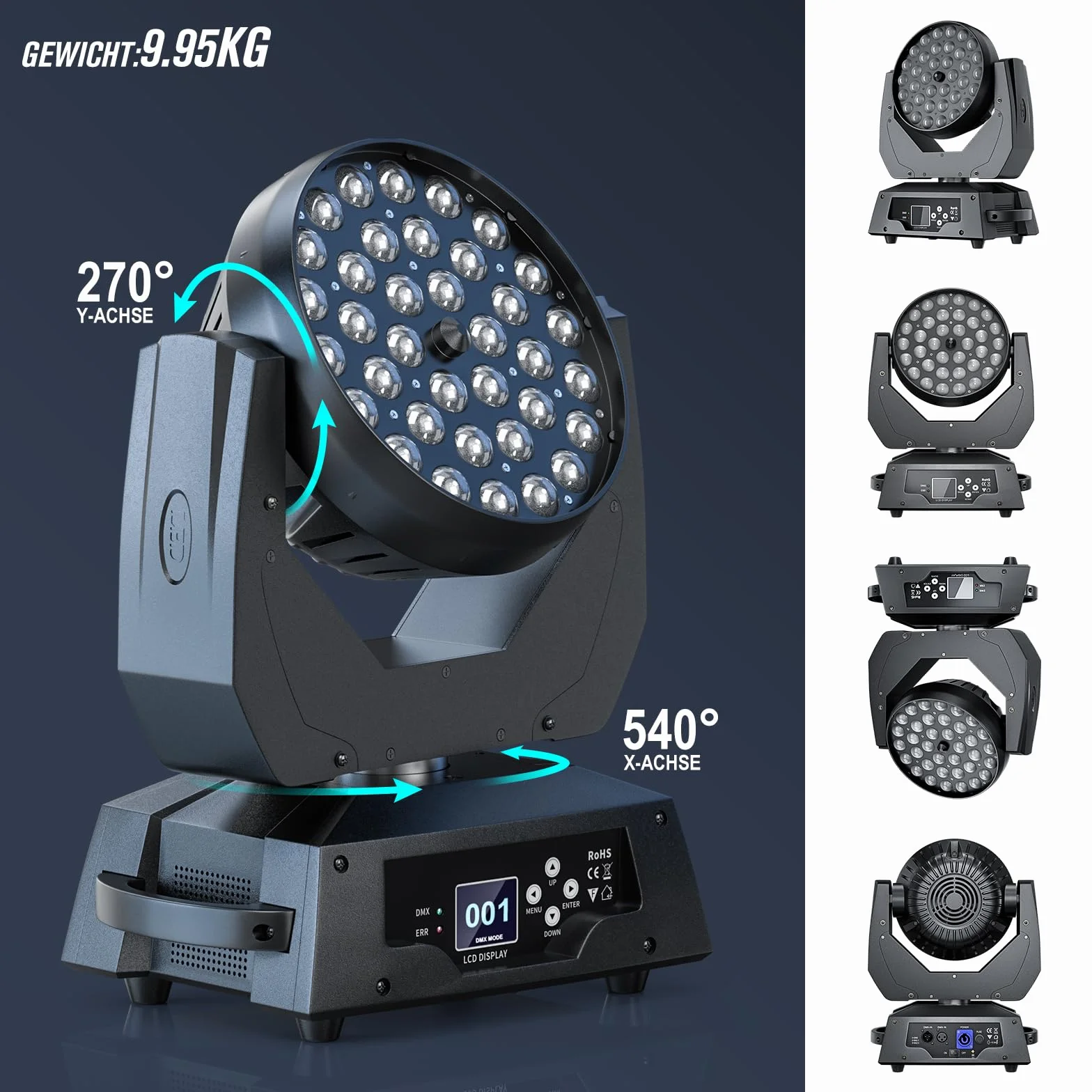 36x10W RGBW Moving Head LED DJ Lichter mit Flight Case 4 IN1 Zoom Beam Wash Effekt Disco Licht dmx512Bühnenbeleuchtung für Bar Partys Club Konzert Hochzeit Inventar in Deutschland