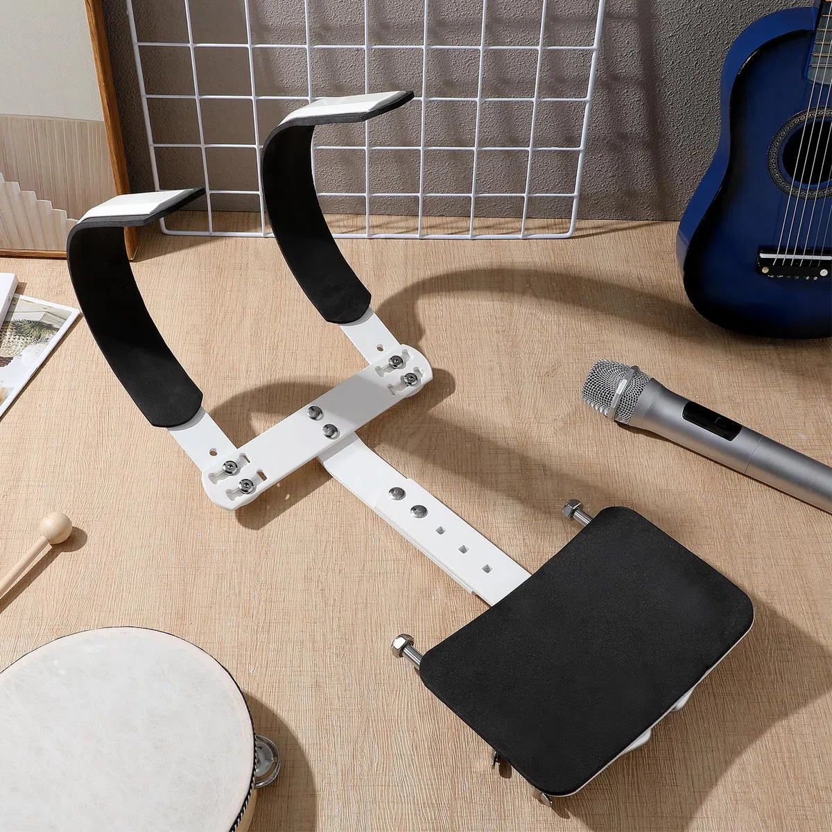Verstellbarer Snare Drum Carrier Aus Aluminiumlegierung Mit Schultergurt Weiß FüR Marschtrommel ZubehöR Perfekt FüR Marschkapellen Und Spielmannszug