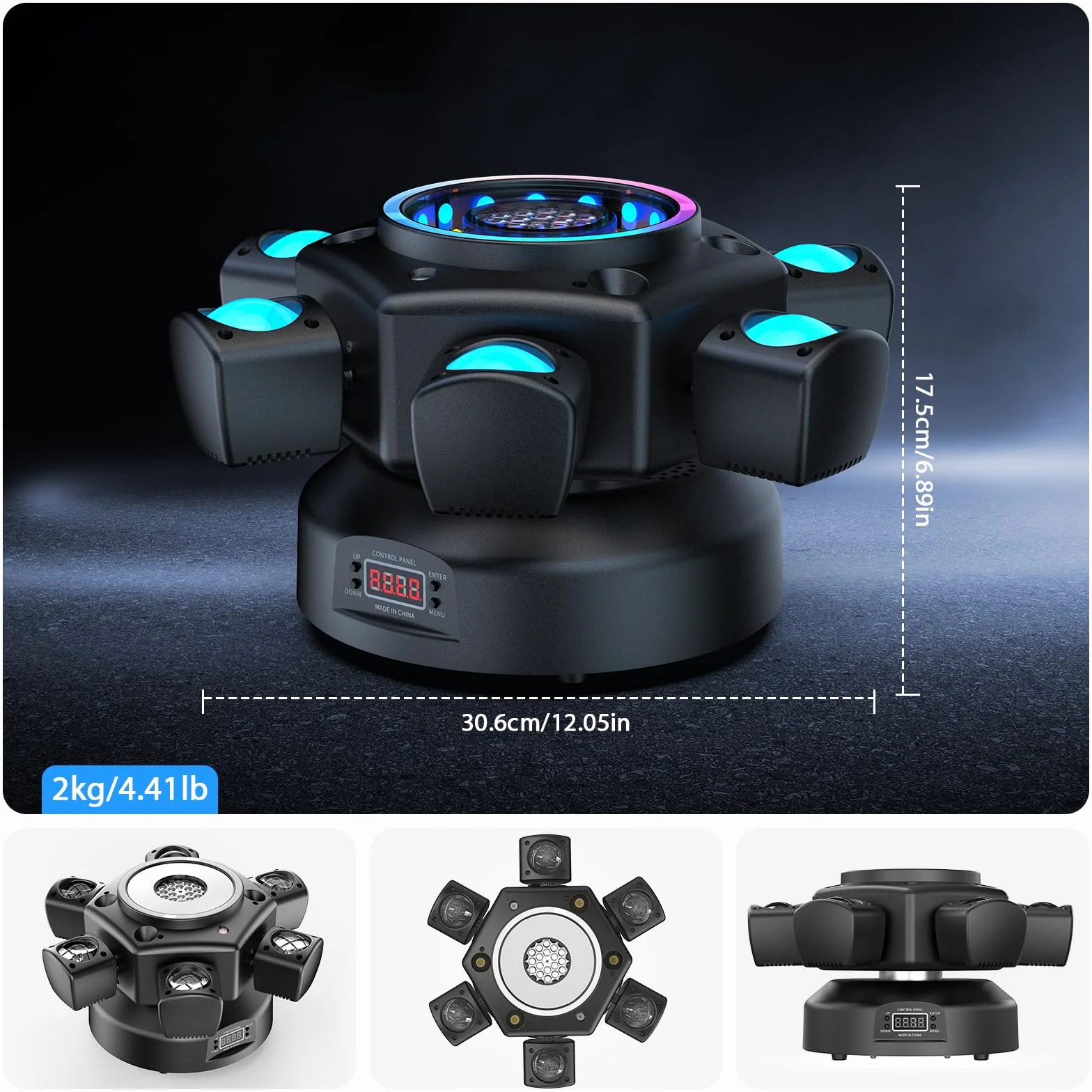 150W Beam Moving Head Bühnenlicht, RGBW LED Disco Magic Ball Effekt mit Fernbedienung Partylicht Scheinwerfer DMX512 Strobe für Halloween KTV DJ Hochzeit