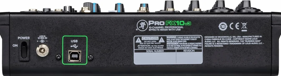 Mackie ProFX10v3 10-Kanal Professionelles Effektmischpult mit USB