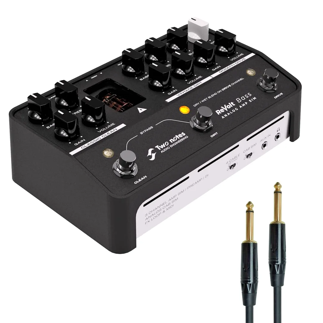 Two Notes ReVolt Bass Preamp Simulator Verstärker + keepdrum Klinkenkabel