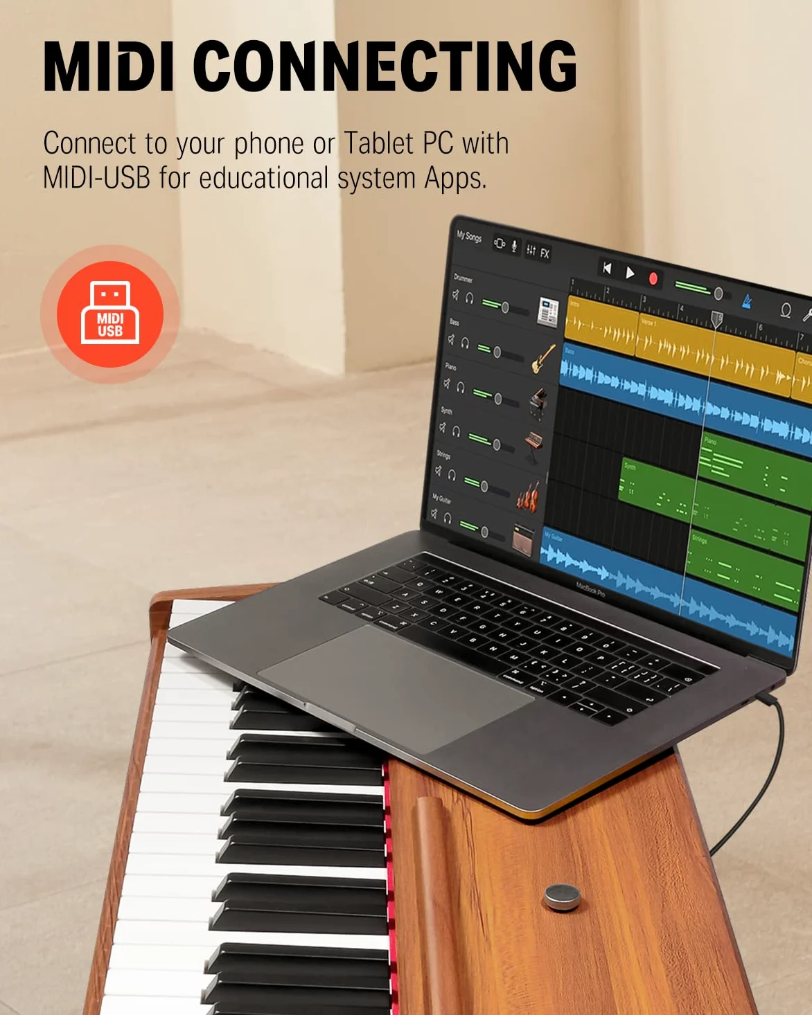Donner DDP-80 E-Piano 88 Tasten Gewichtet Klavier, Hammermechanik II, Home Digital-Pianos Volle Größe Keyboard mit Ständer, Dreifach-pedal, USB-MIDI und Kopfhöreranschluss