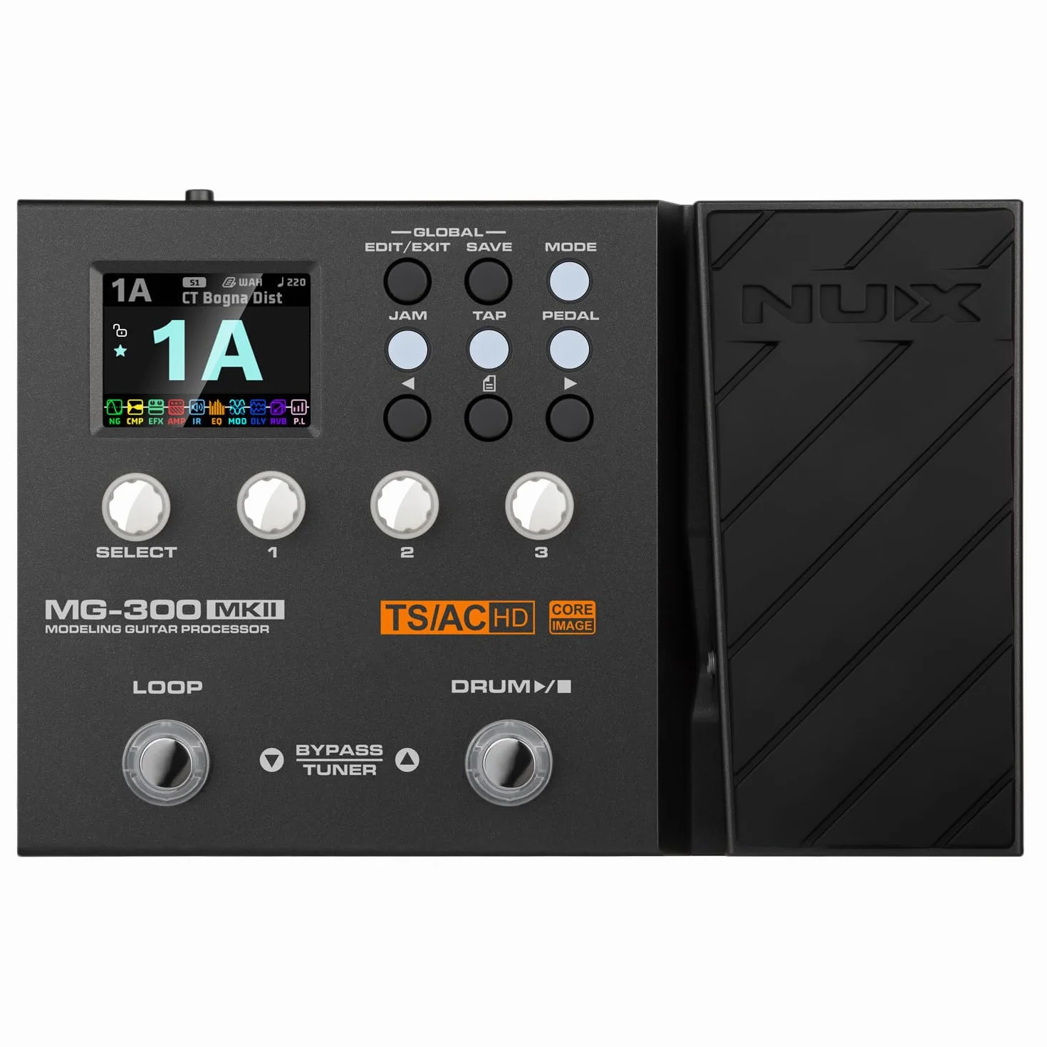 NUX | MG-300 mkII Gitarren-Multieffektpedal | Amp-Modellierung, USB-Audio-Interface, Expression-Pedal, IR-Schrank-Sim, Jam-Drums, Looper & Quicktone-Software