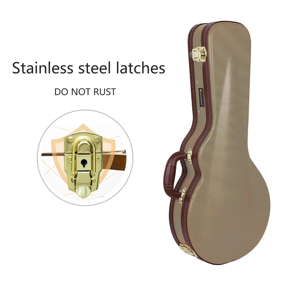 Crossrock, Hartschalenkoffer für F-Style Mandoline, in Vinyl Tweed, (CRW620MFTW)