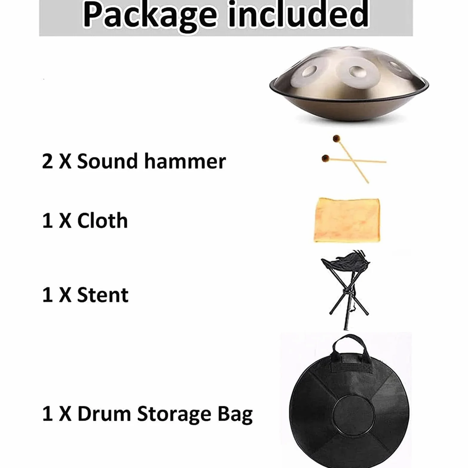 22-Zoll-Stahl-Handtrommel, Handpan-Drum-Instrument, Hohe Qualität, Hohe Qualität, Erzeugt Angenehme Resonanz(440hz)