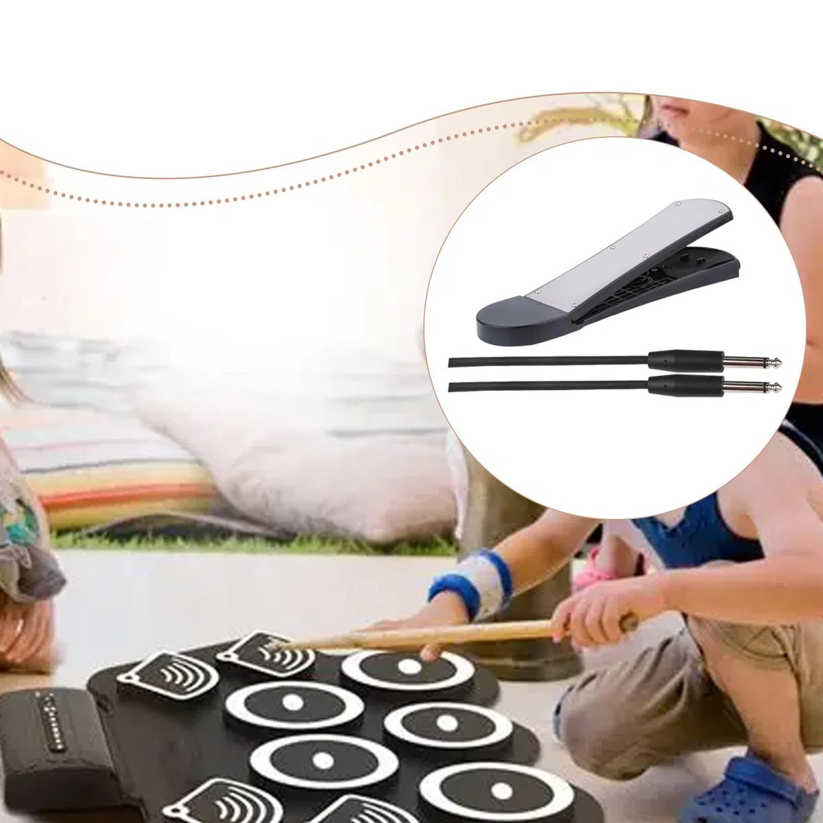 TISHITA Drum Pedal Percussion Pedal Elektronisches Trommelpedal Ersatz mit Metall Und PP Konstruktion rutschfeste Oberfläche Hohe Spielpräzision für Proben Un, 1 Stück