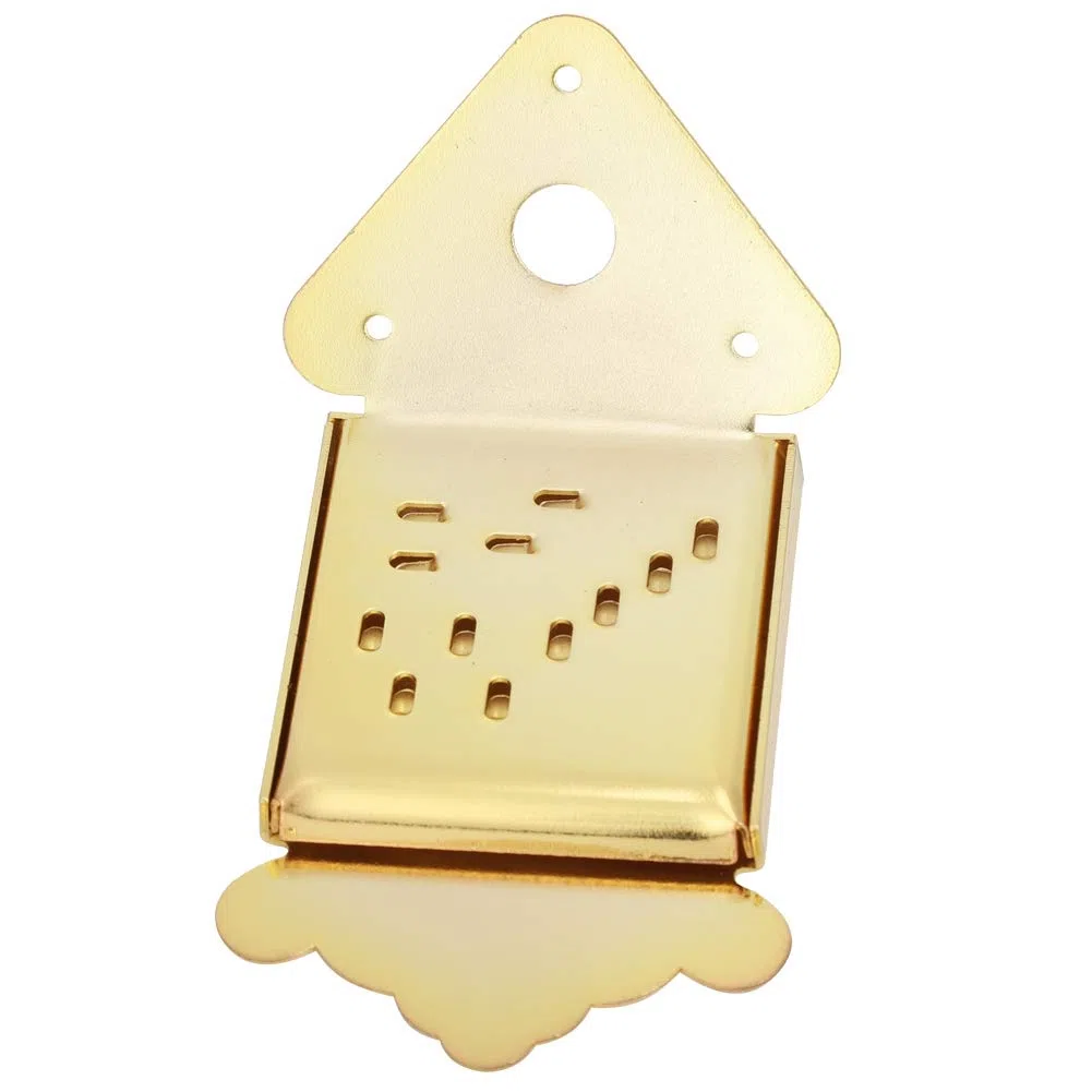 Stahl Mandolinen Saitenhalter, Chrom Mandolinen Saitenhalter Abdeckung Ersatz für Mandoline 8, 10 oder 12 Loop End Saiten (fünf Arten)(QB10 Golden ohne Muster) Musikinstrumentenzubehör