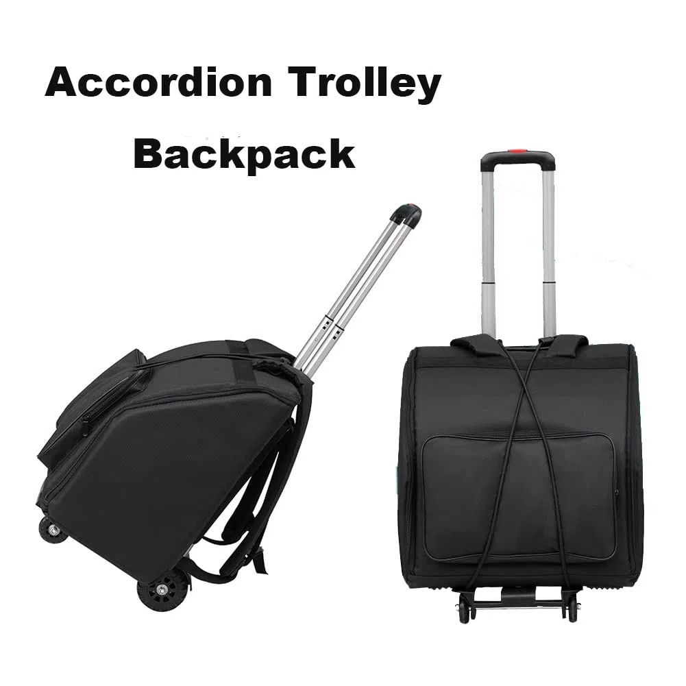 Akkordeontasche mit Riemenscheiben, Rucksack, wasserdicht, verdicktes Oxford-Material, Zubehör für Akkordeons, Musikinstrumente, Schwarz (Size : 120 Bass)