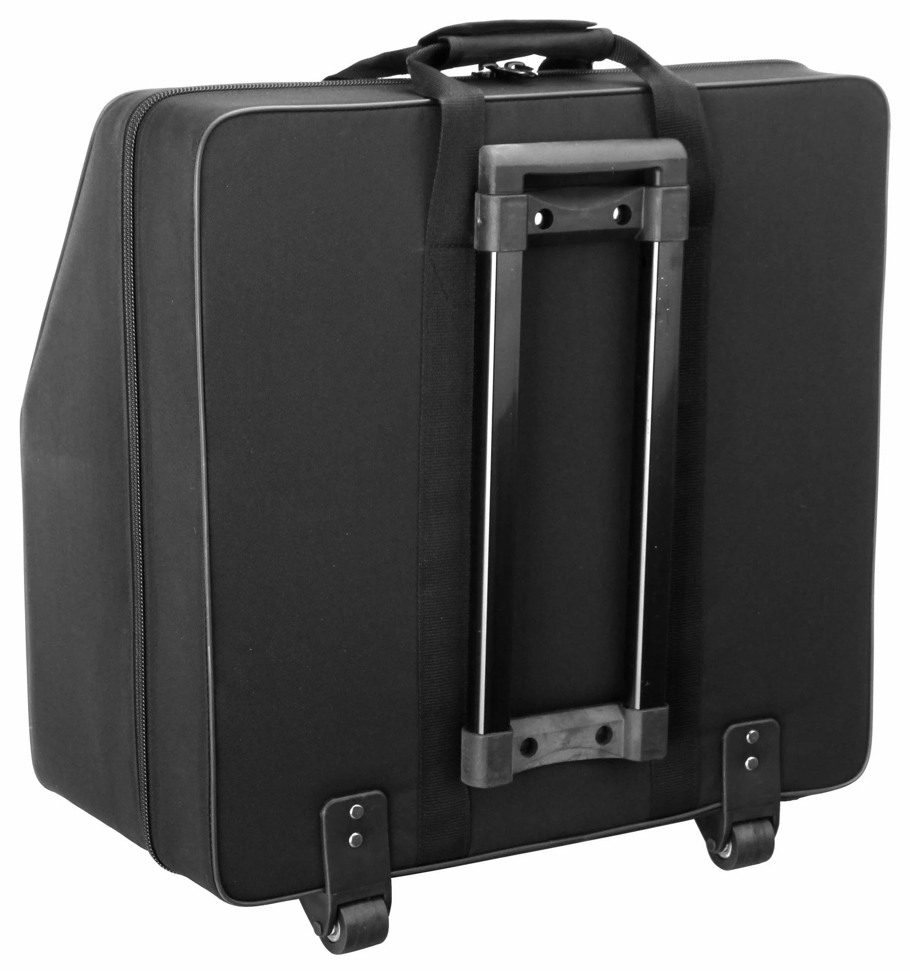 Alpenklang 96-Bass Akkordeon Koffer/Trolley (Akkordeontrolley, Holzkern, Plüsch-Polsterung, 53 x 50 x 30cm, festes wasserabweichendes Oberflächenmaterial) schwarz