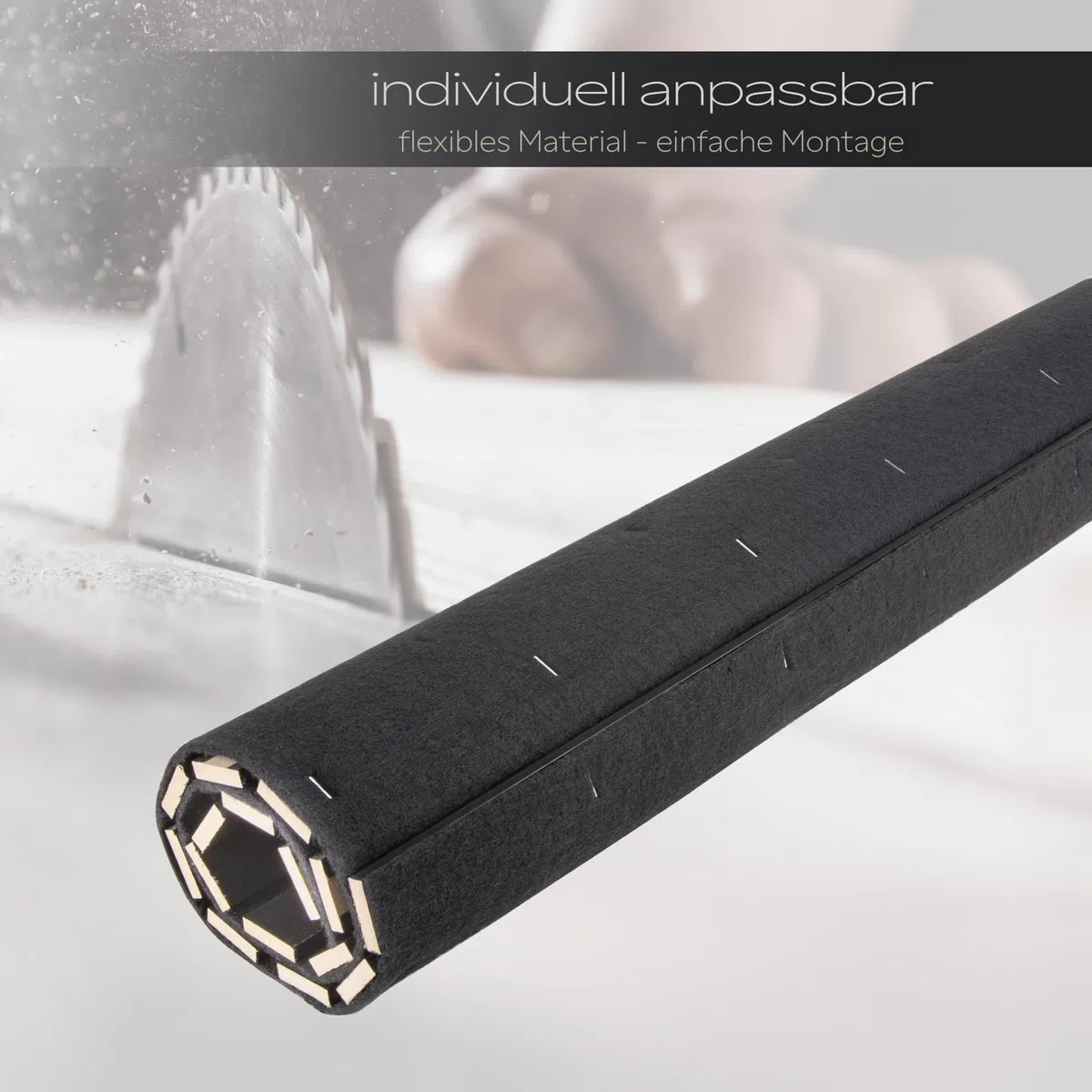 HEXIM Akustikpaneele 2 Stück 278x60cm Holz Comfort - flexible Holzpaneele Platten Lamellenwand flexibel MDF Wandpaneele TV Wandverkleidung Holzwand Deko schwarz (3.34m² Black Edition)