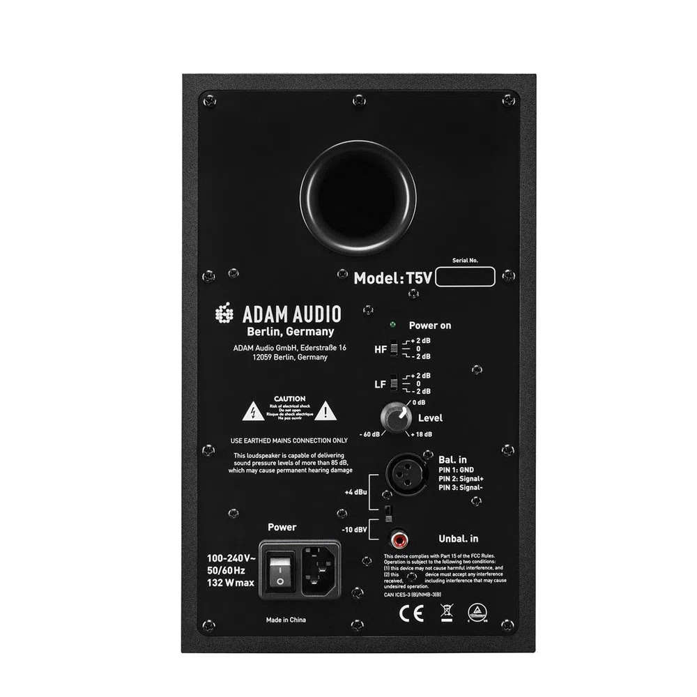 Adam Audio T5 V 12,7 cm Active Nearfield Monitor (Single) mit Mikrofaser und gratis everythingmusic 1 Jahr Verlängerte Garantie