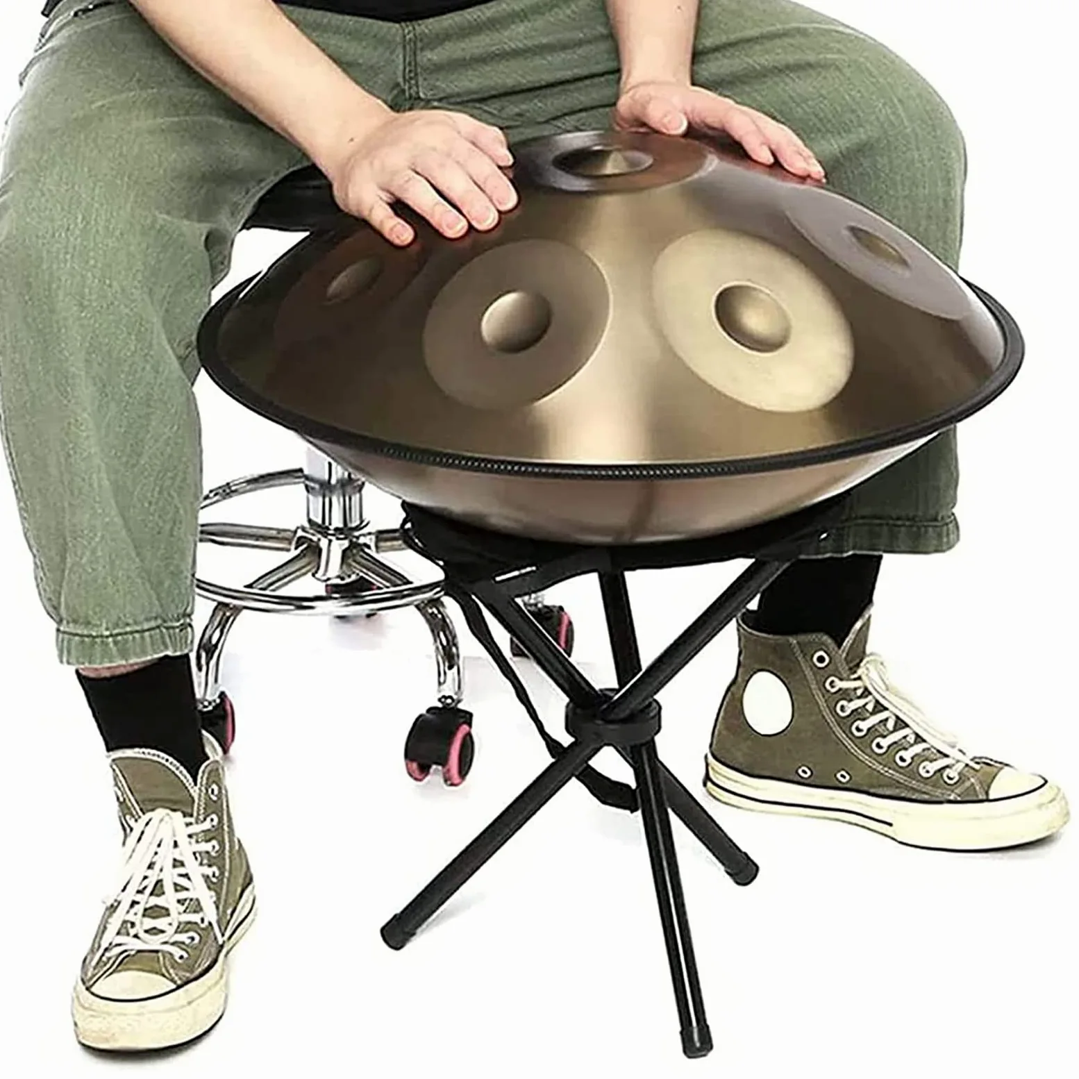 22-Zoll-Stahl-Handtrommel, Handpan-Drum-Instrument, Hohe Qualität, Hohe Qualität, Erzeugt Angenehme Resonanz(440hz)