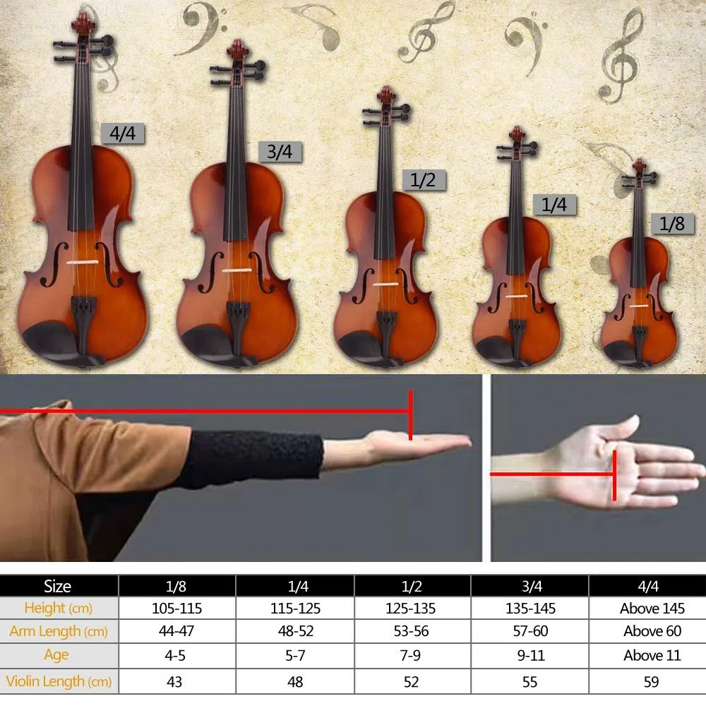 LALAHO 4/4 Full Size Violin Set, Erwachsenengeige für Anfänger, Massivholzgeige mit Etui, Bogensehne, Gefederte Schulterstütze, Kolophonium (Schwarz)
