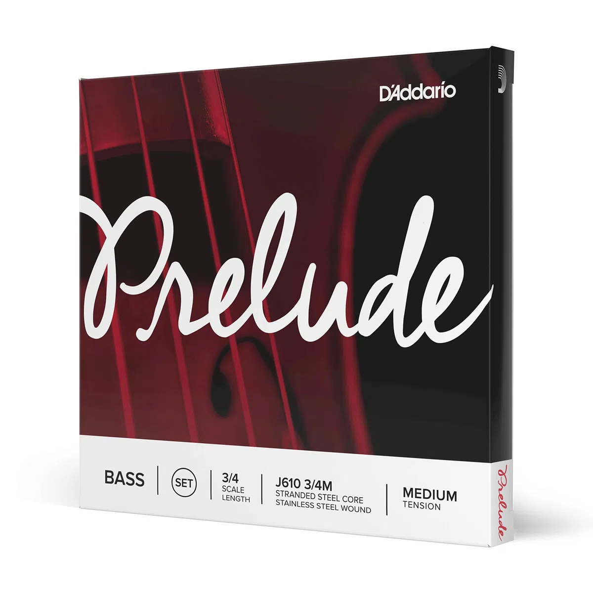 D'Addario J610-3/4M Stainless Steel Prelude Kontrabass Saitensatz Kohlefaserstahl/Nickel 3/4 Medium