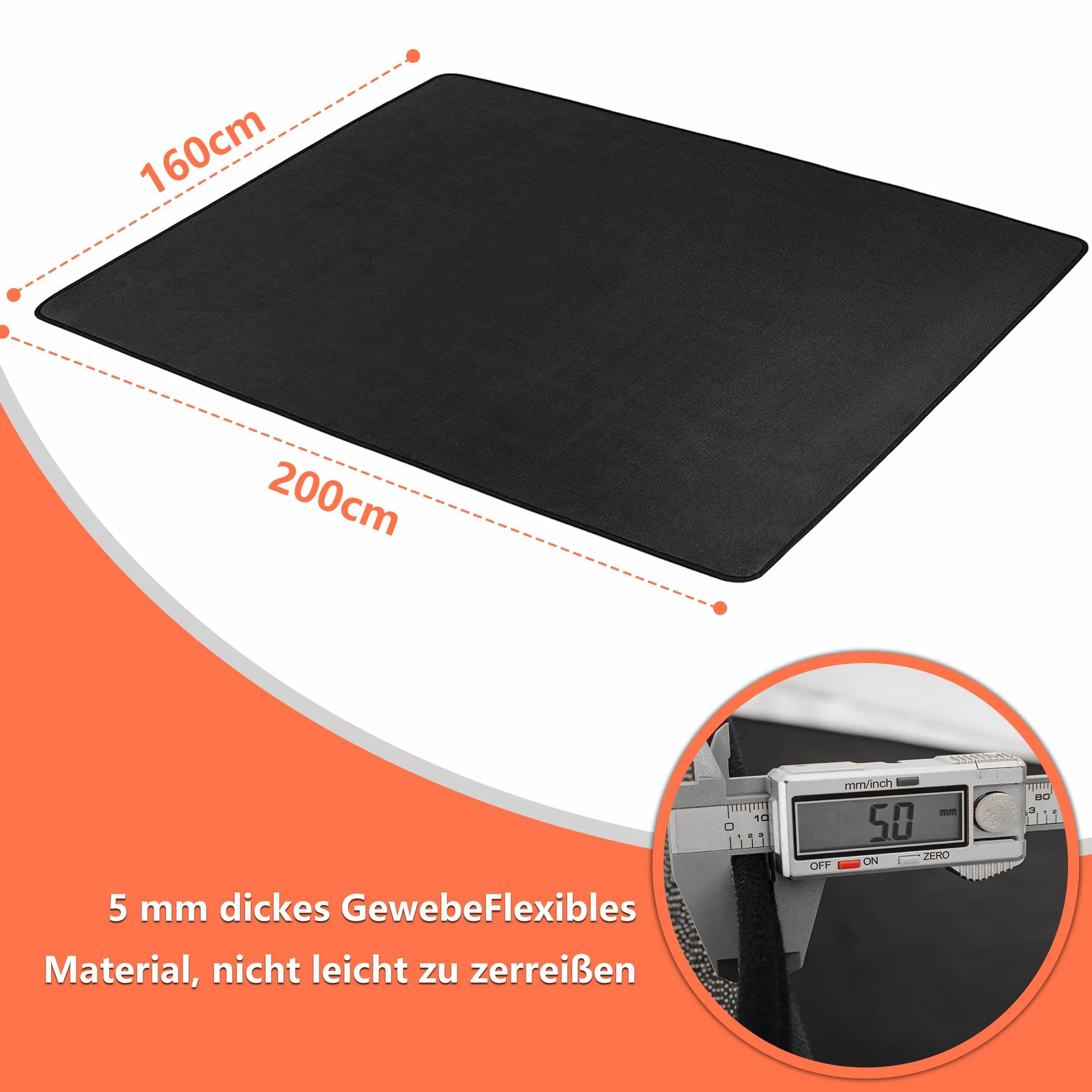 OUUTMEE Schlagzeugteppich,160 x 200 cm, rutschfeste Schlagzeugmatte, Übungsunterlage für elektronische Schlagzeuge, Schlagzeugzubehör für Jazz-Schlagzeug-Kits Bodenschutz (Schwarz)