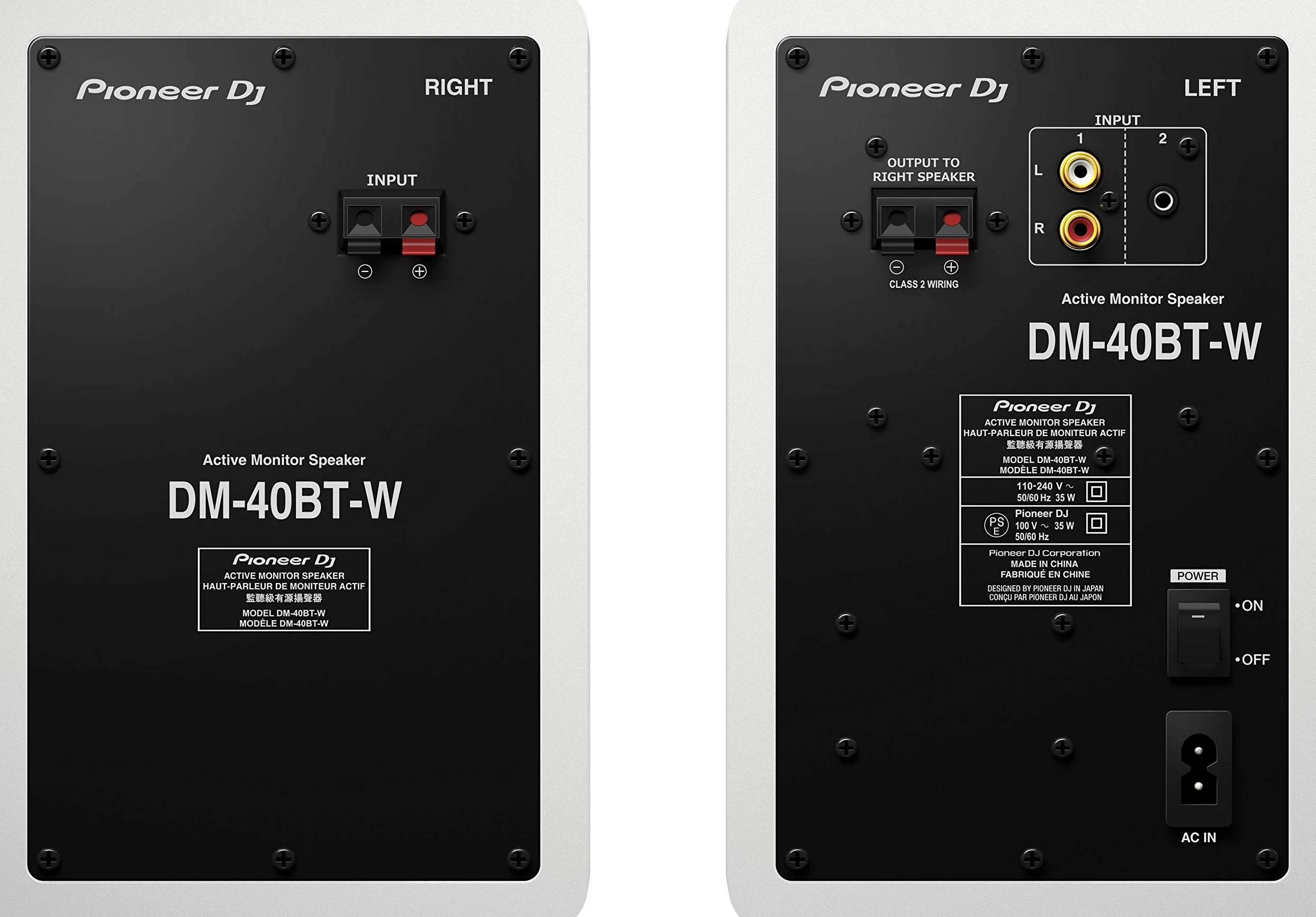Pioneer DJ DM-40BT-W Bluetooth Studiomonitore, Weiß