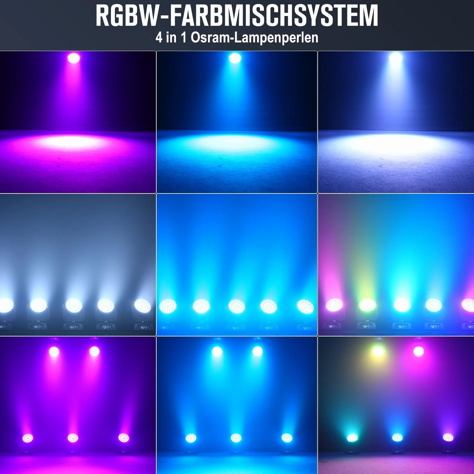 36x10W RGBW Moving Head LED DJ Lichter mit Flight Case 4 IN1 Zoom Beam Wash Effekt Disco Licht dmx512Bühnenbeleuchtung für Bar Partys Club Konzert Hochzeit Inventar in Deutschland