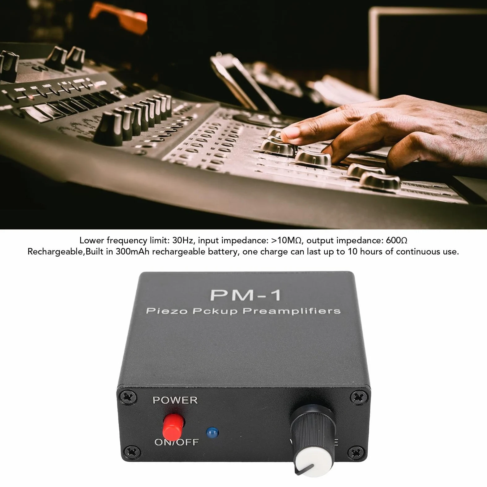 Denash Piezo-Tonabnehmer-Vorverstärker, Geeignet für Gitarre, Cello, Violine, Mandoline, Ukulele, Kompakte Halterung mit Niedriger Frequenzbegrenzung für Streichinstrumente,