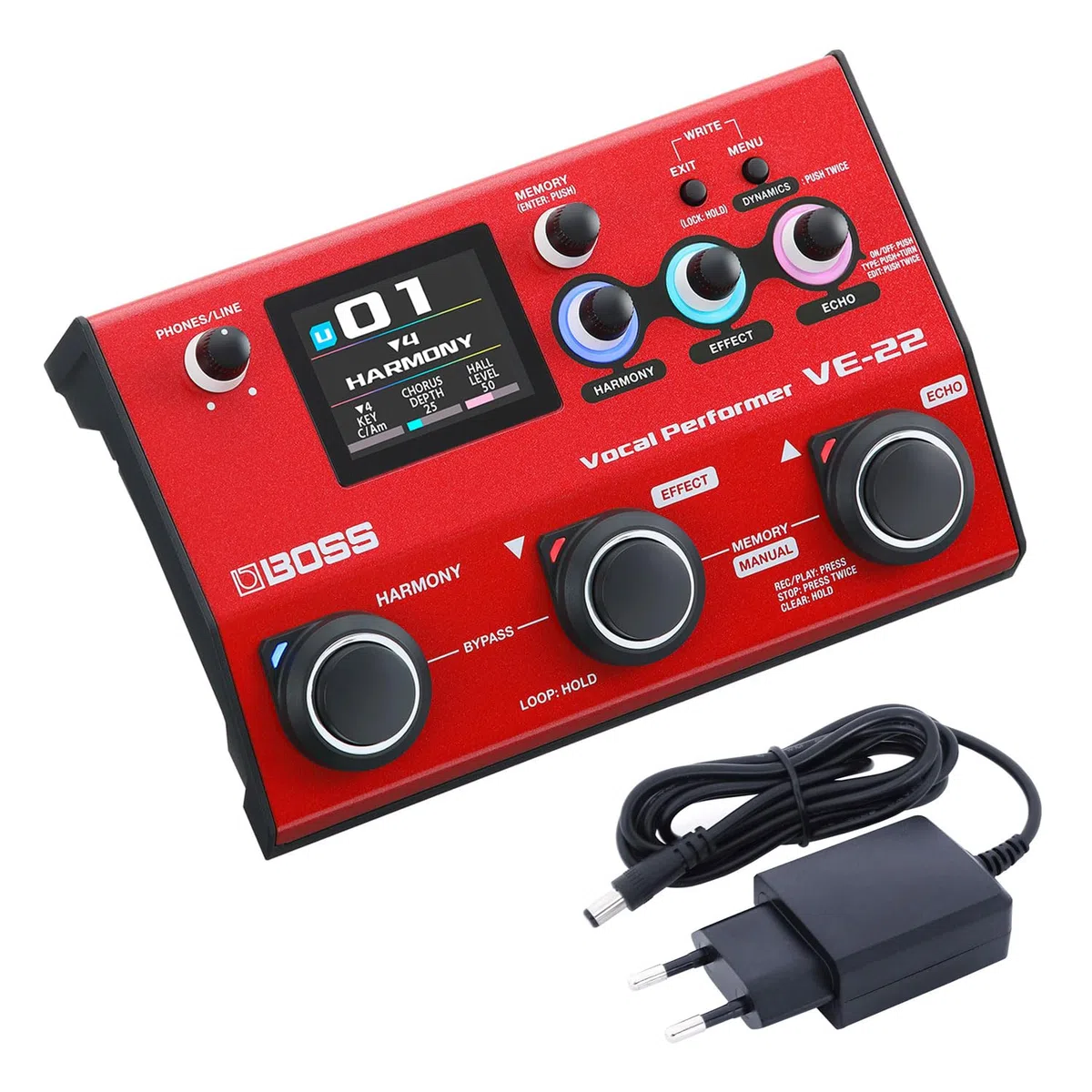 Boss VE-22 Multi-Effektgerät für Gesang Vocal-Performer + keepdrum Netzteil