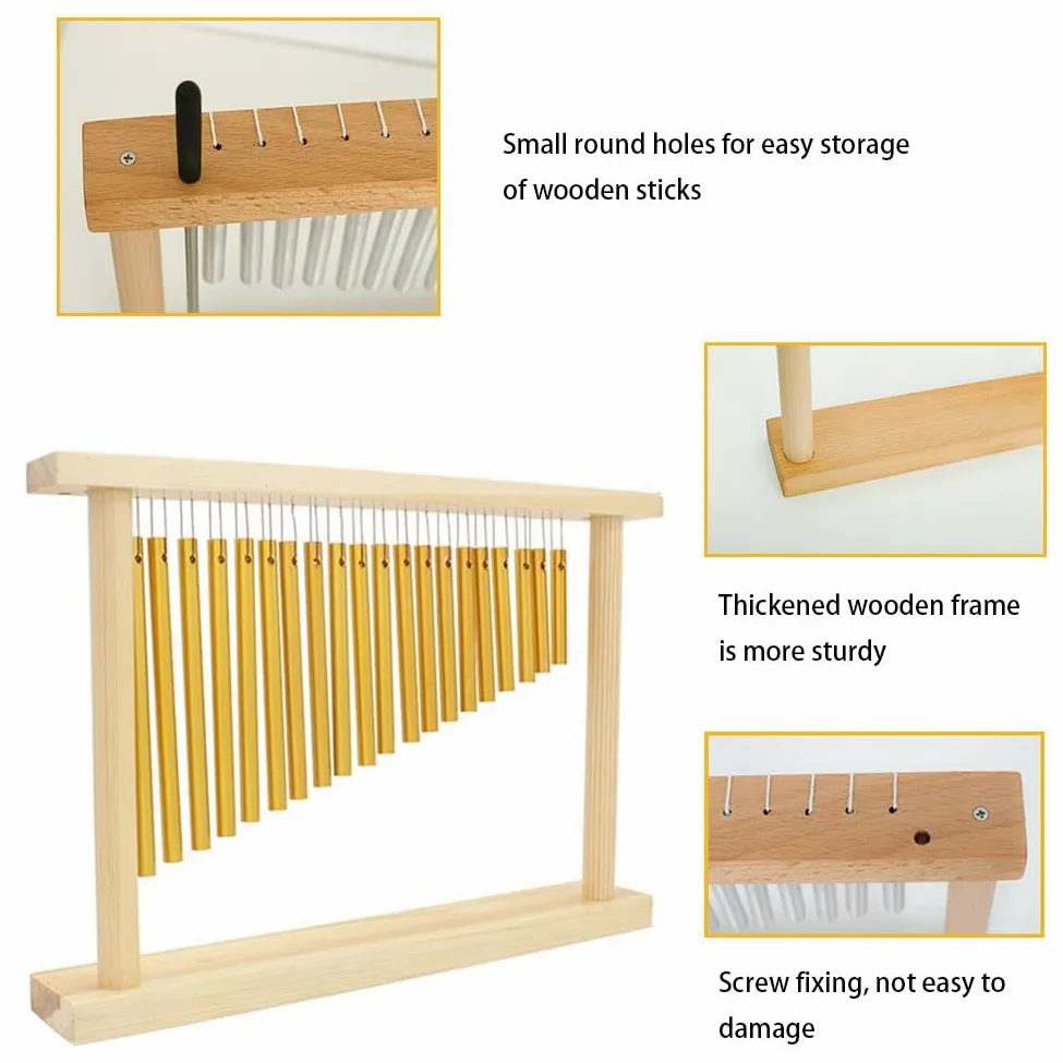 20 Töne Chime, Single Row Musik Percussion Instrumente, Wind Chime Tree mit Hammer, 20 Bars Metallisches Klangspiel, Windspiele, Windglocke für Musikmeditations-Yoga im Klassenzimmer Musikinstrument