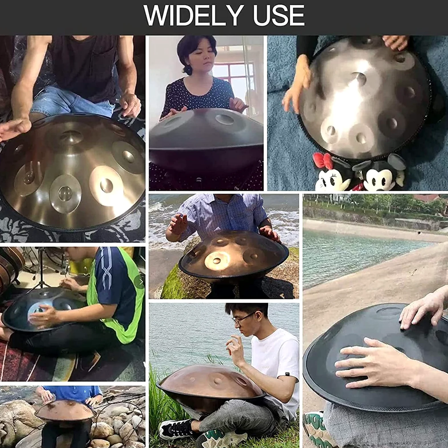 22-Zoll-Stahl-Handtrommel, Handpan-Drum-Instrument, Hohe Qualität, Hohe Qualität, Erzeugt Angenehme Resonanz(440hz)