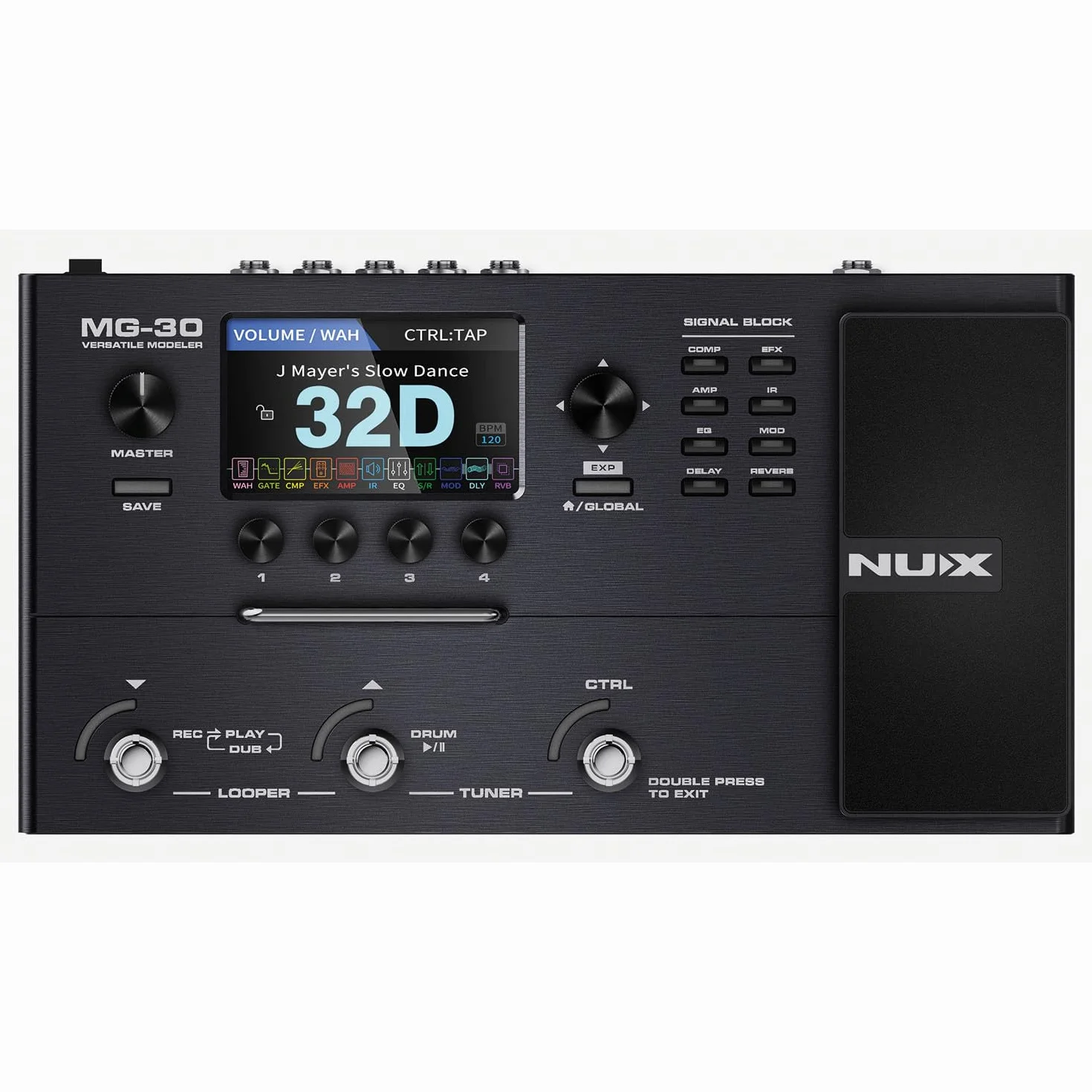 NuX MG-30 Multi-Effects Modeler Pedal, Schwarz