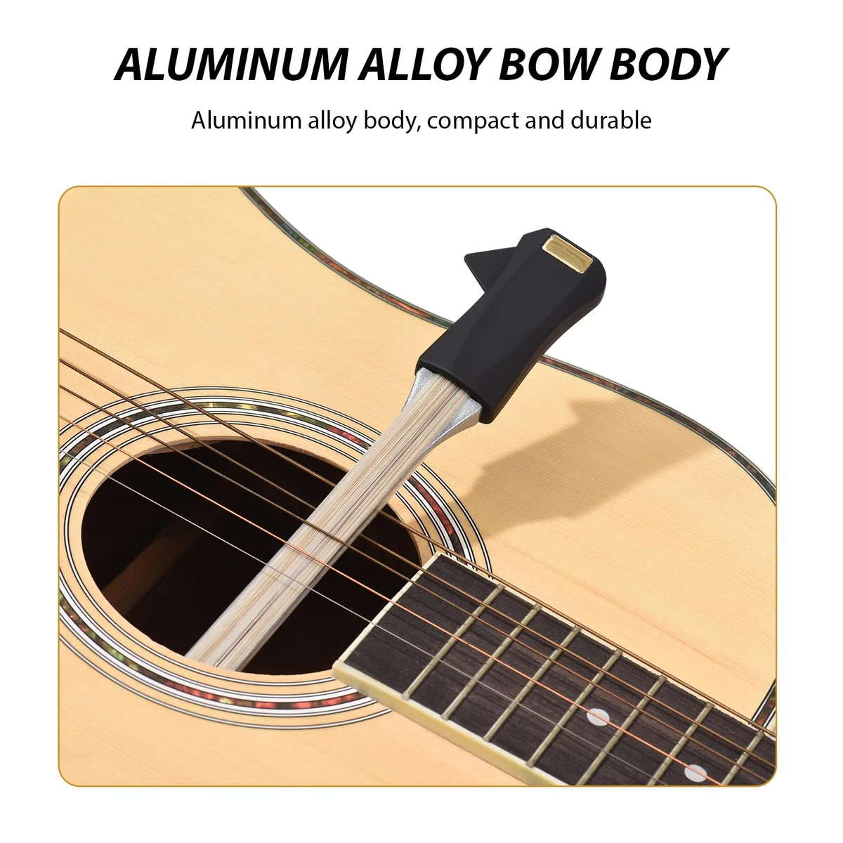 Gitarrenbogen Accessoire-Set, doppelseitiges Design mit Plectrum, Reinigungstuch und Tragetasche für akustische Gitarren