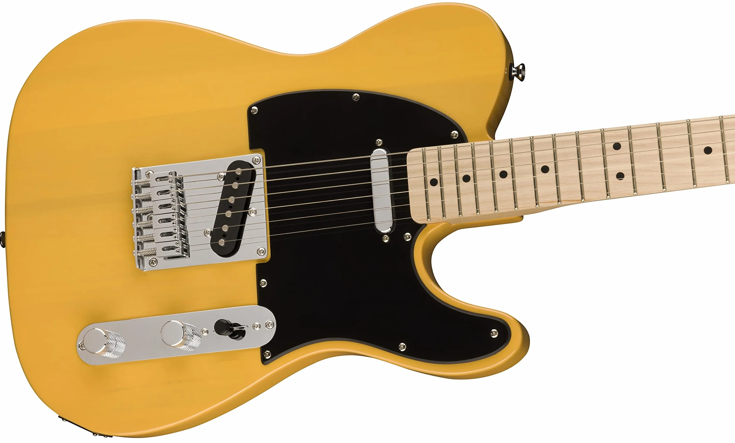 Squier by Fender Sonic Telecaster, E-Gitarre, Ahorngriffbrett, Schwarze Schlagplatte, Butterscotch Blonde, Inklusive kostenloser virtueller Kurse auf Fender Play