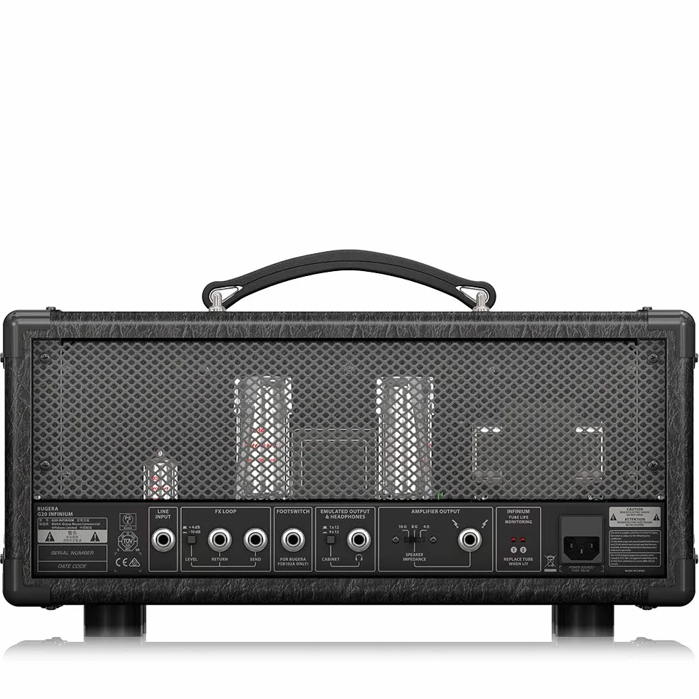 Bugera G20 INFINIUM 20 Watt Class-A Röhrenverstärkerkopf mit INFINIUM Tube Life Multiplier, MORPH EQ und Reverb