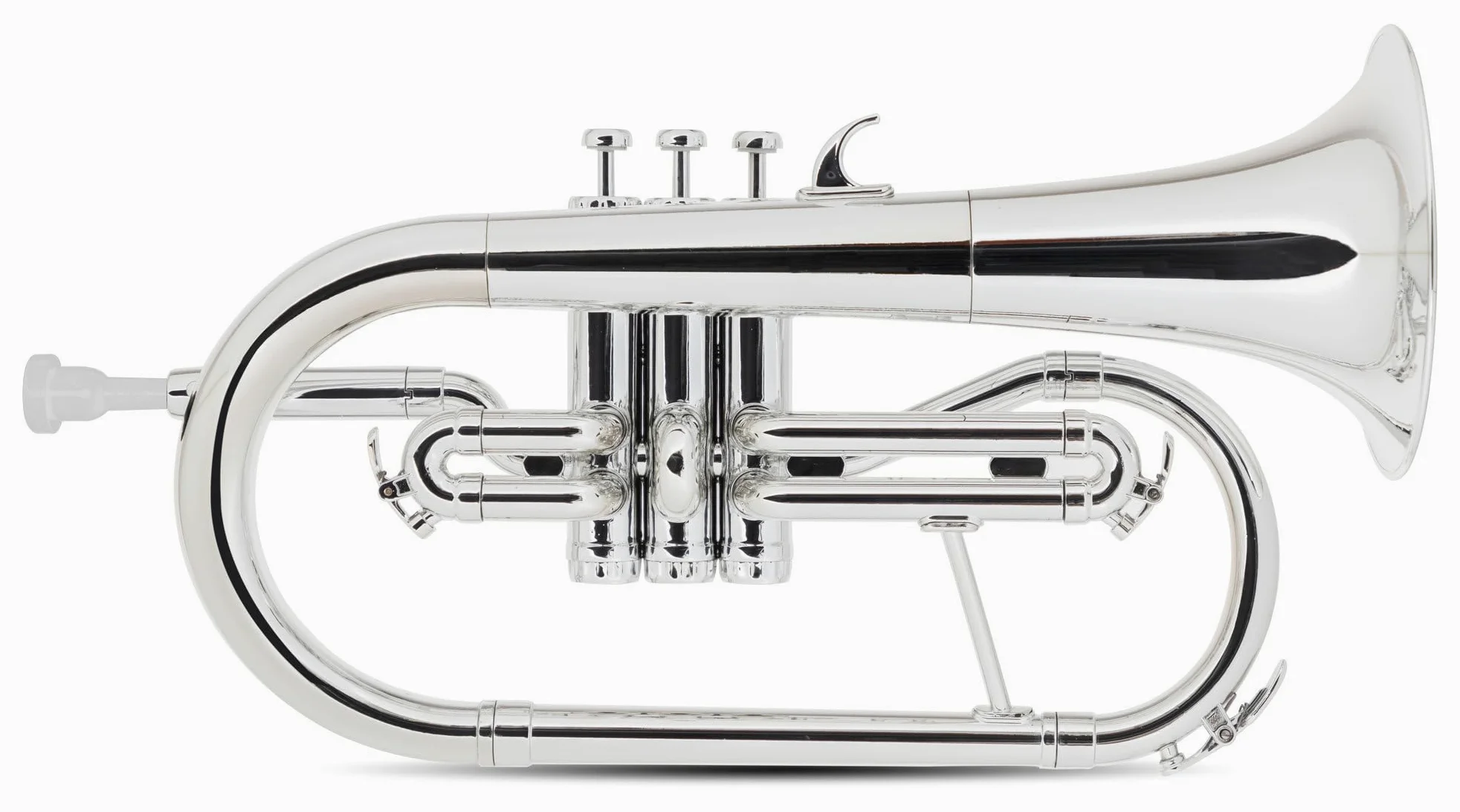 Classic Cantabile MardiBrass ABS Kunststoff Flügelhorn - Perinet-Ventile - 600g leicht - Bohrung: 11,5 mm - inkl. Mundstück und Gigbag - silber