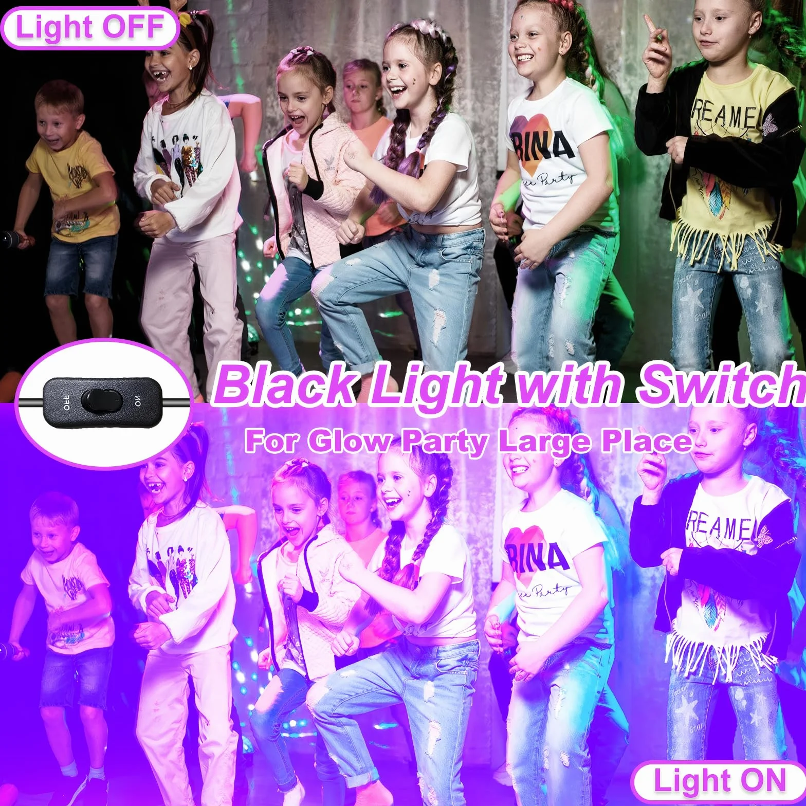 LED Schwarzlicht Strahler 100W, Indmird 2 Stück Schwarzlichtlampe mit Stecker, IP66 Wasserdicht UV strahler mit Stecker, 395-400nm UV Flutlicht Partylicht für Bar,Disco,GLOW Party,Halloween, Aquarium