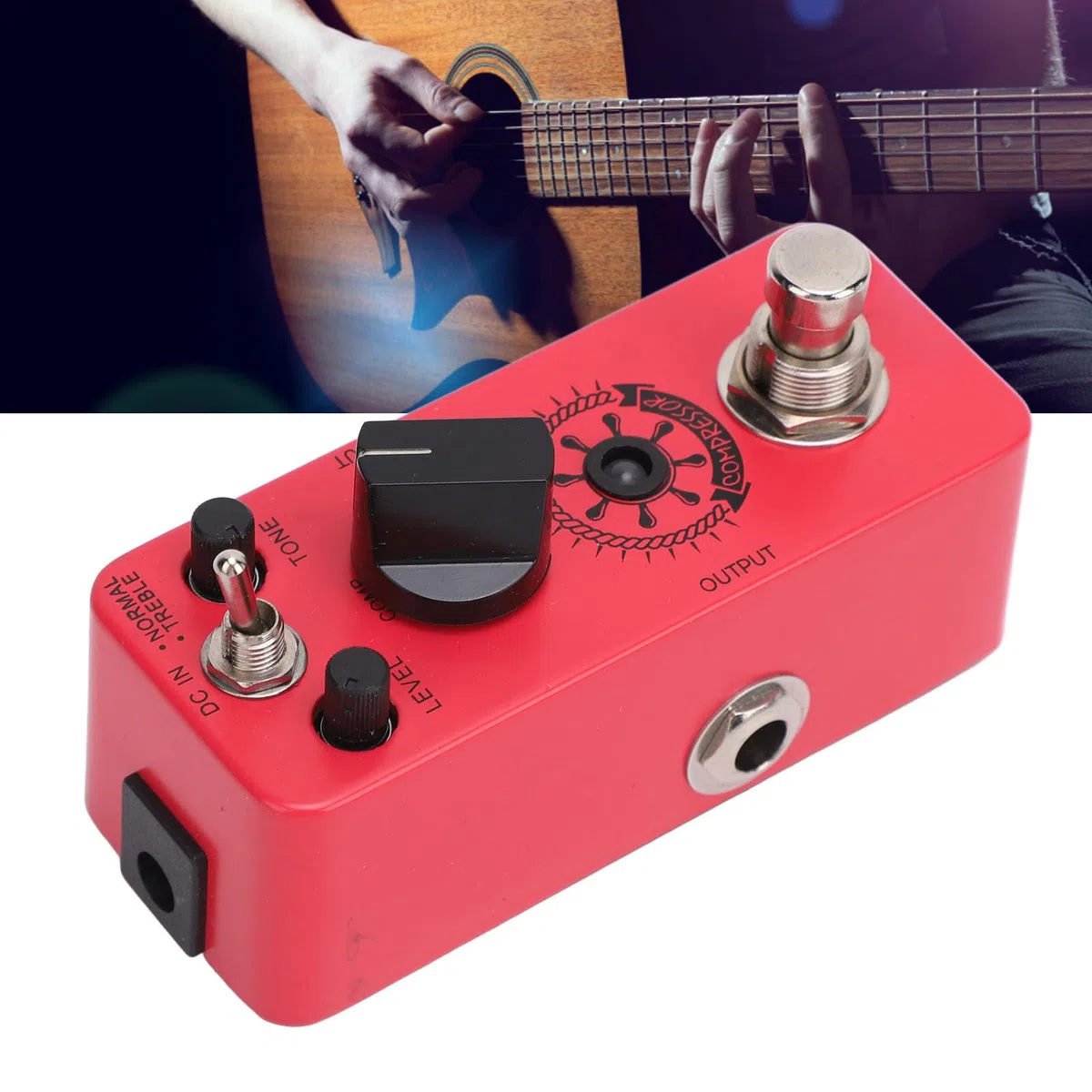 True Bypass-Gitarrenpedal-Kompressor mit Klangregelung, Sanfter Dynamik und Warmem Klang, Klassische Optische Kompression für E-Gitarre, Gitarren-Tuner-Pedal True Bypass