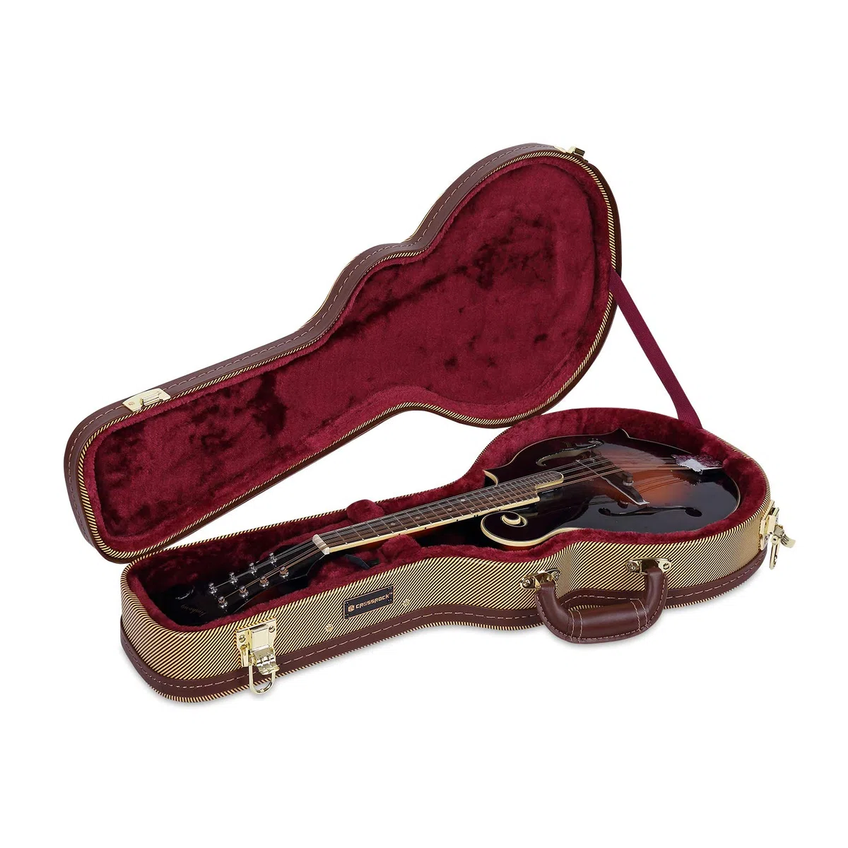 Crossrock, Hartschalenkoffer für F-Style Mandoline, in Vinyl Tweed, (CRW620MFTW)