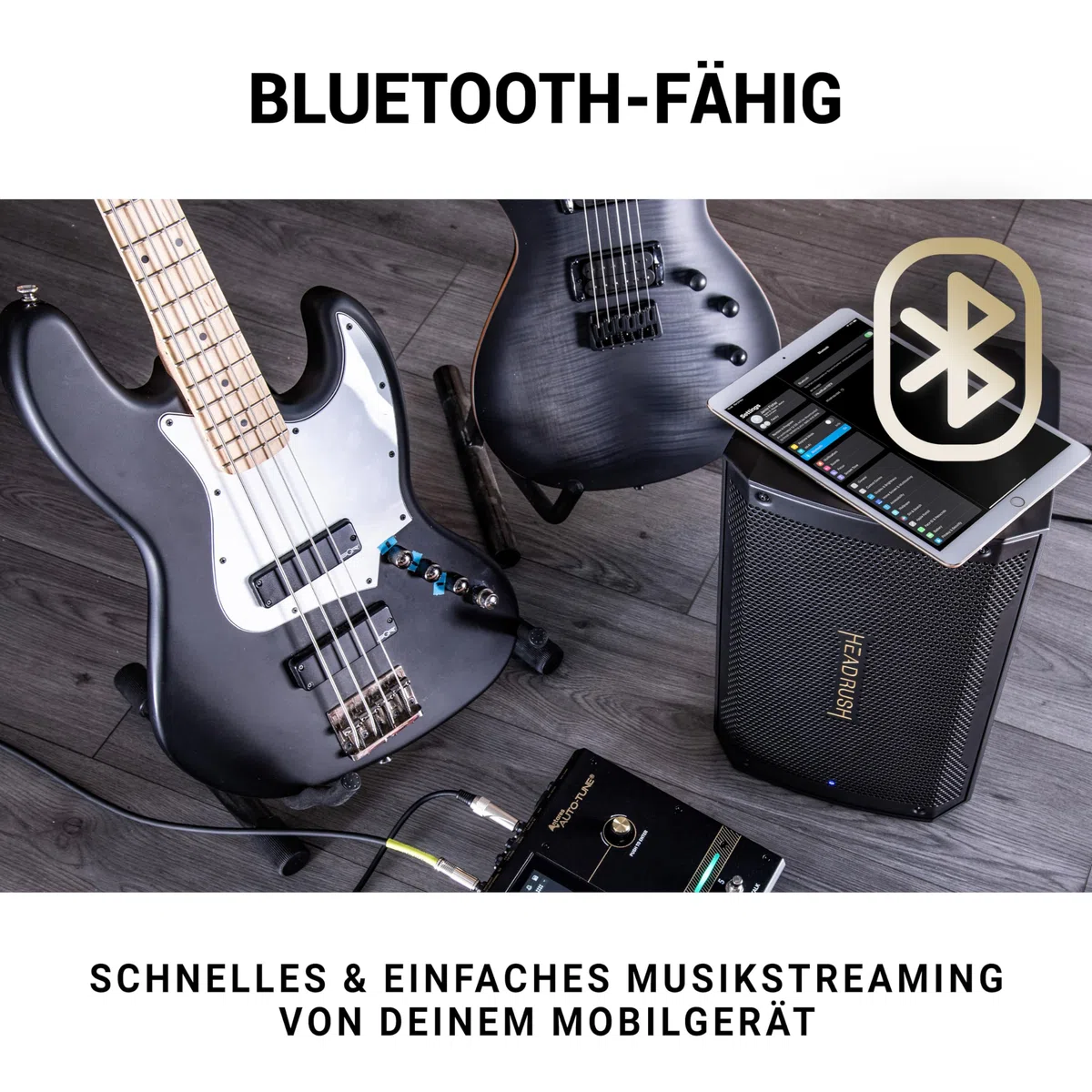 HeadRush FRFR108 MKII - 2000W E Gitarre und Bass Verstärker, 8" Fullrange Linearer Frequenzgang Bluetooth-Lautsprecher für Multi-FX und Amp Modeling Prozessoren