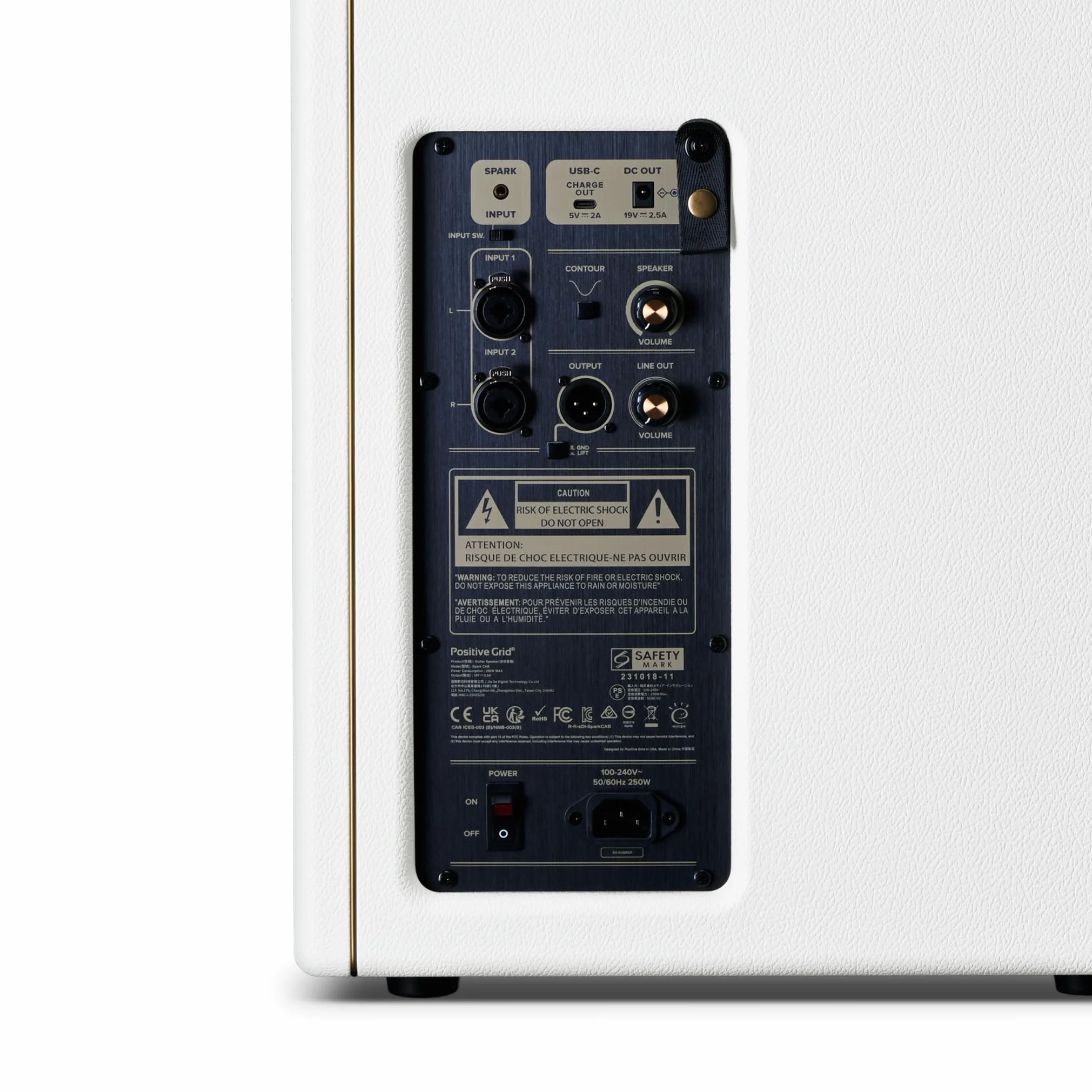 Positive Grid Spark CAB Gitarrenverstärker-Lautsprecherbox für Verstärker der Spark-Serie, Mehrere Instrumente, Modeler und Mehr – Perlweiß