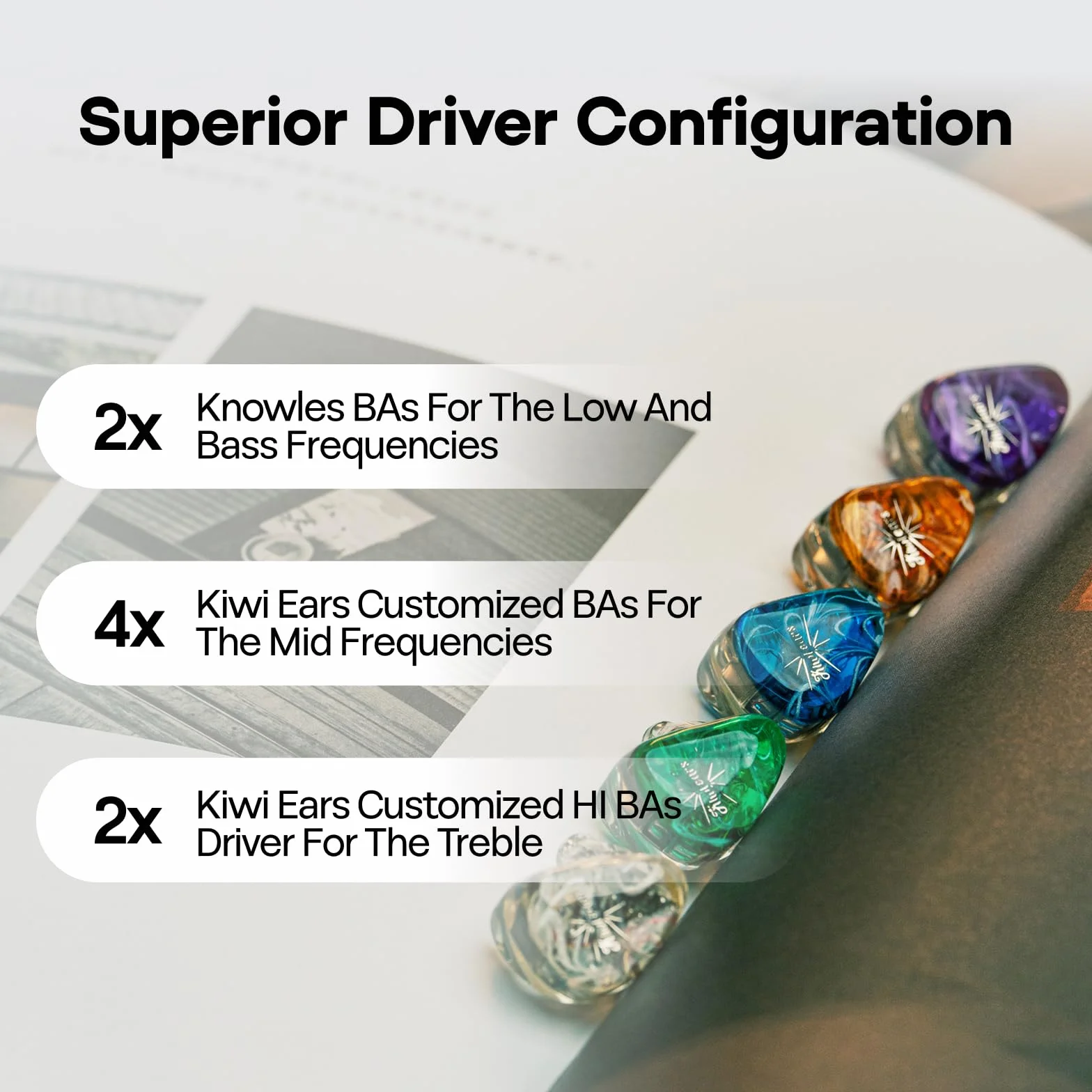 LINSOUL Kiwi Ears Orchestra Lite Performance Custom 8BA In-Ear Monitor IEM mit Abnehmbarem 4-adrigem 7N Sauerstofffreiem Kupfer OFC Kabel, Handgefertigter Faceplate(Grün)