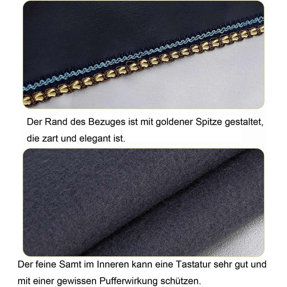 Cutfouwe Staubschutz für Klaviertastatur 88-Tasten Klavier Abdeckung E-Piano Tastaturabdeckung Tuch mit Notenständerabdeckung,133 x 30x 17 cm,Schwarz