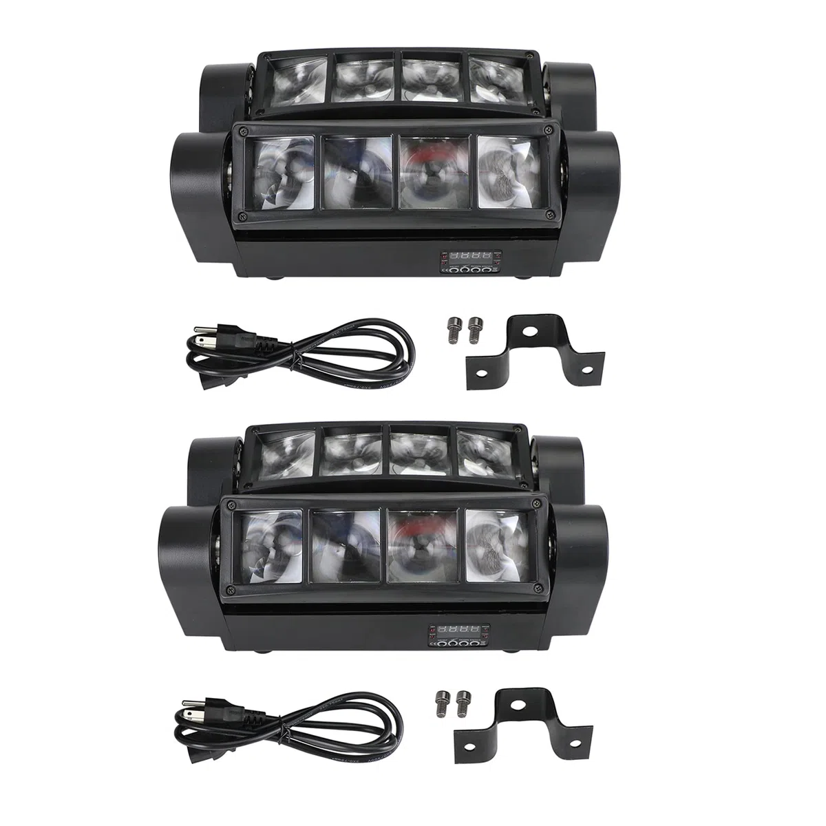 Moving Head Bühnenlicht, DJ Licht Disco Licht 8x10W RGBW 4 IN 1 LED Lichteffekt,Mini Partylicht Stage Lights mit DMX512/Sprachmodus für Bar Party Club Oktoberfest Weihnachten 2 Stück