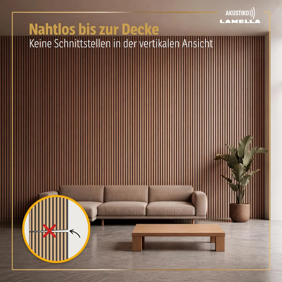 Akustiko Lamella Akustikpaneele 2 Stück 280x60cm - flexible Filz MDF Wandpaneele fugenlos - überlappende Holz Lamellenwand, Holzlamellen dünn - Akustik Wandverkleidung (3.36m² Natural Teak)