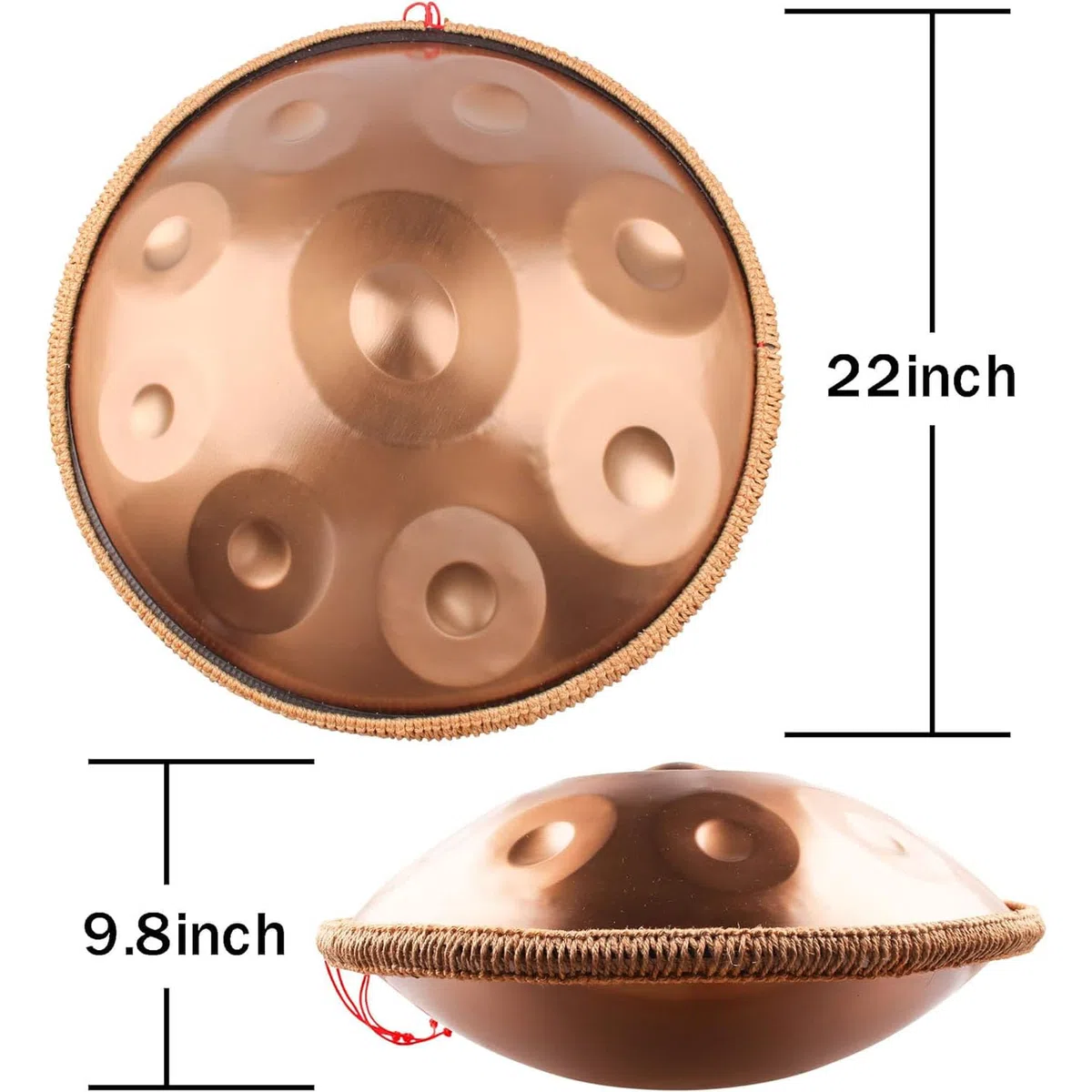 Handpan Drum D-Moll 22 Zoll Stahl 12 Töne | Harmonische Percussion, Klangheilung, Meditation, Yoga