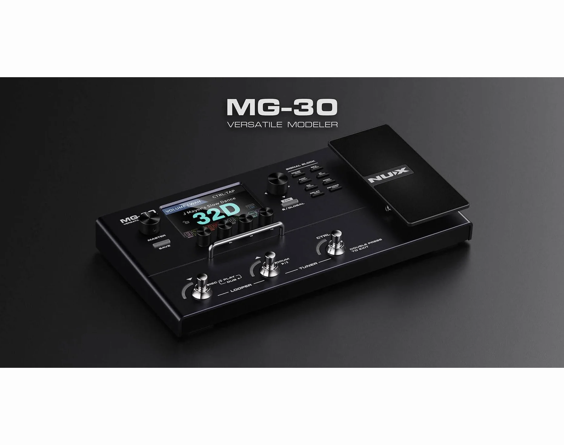 NuX MG-30 Multi-Effects Modeler Pedal, Schwarz